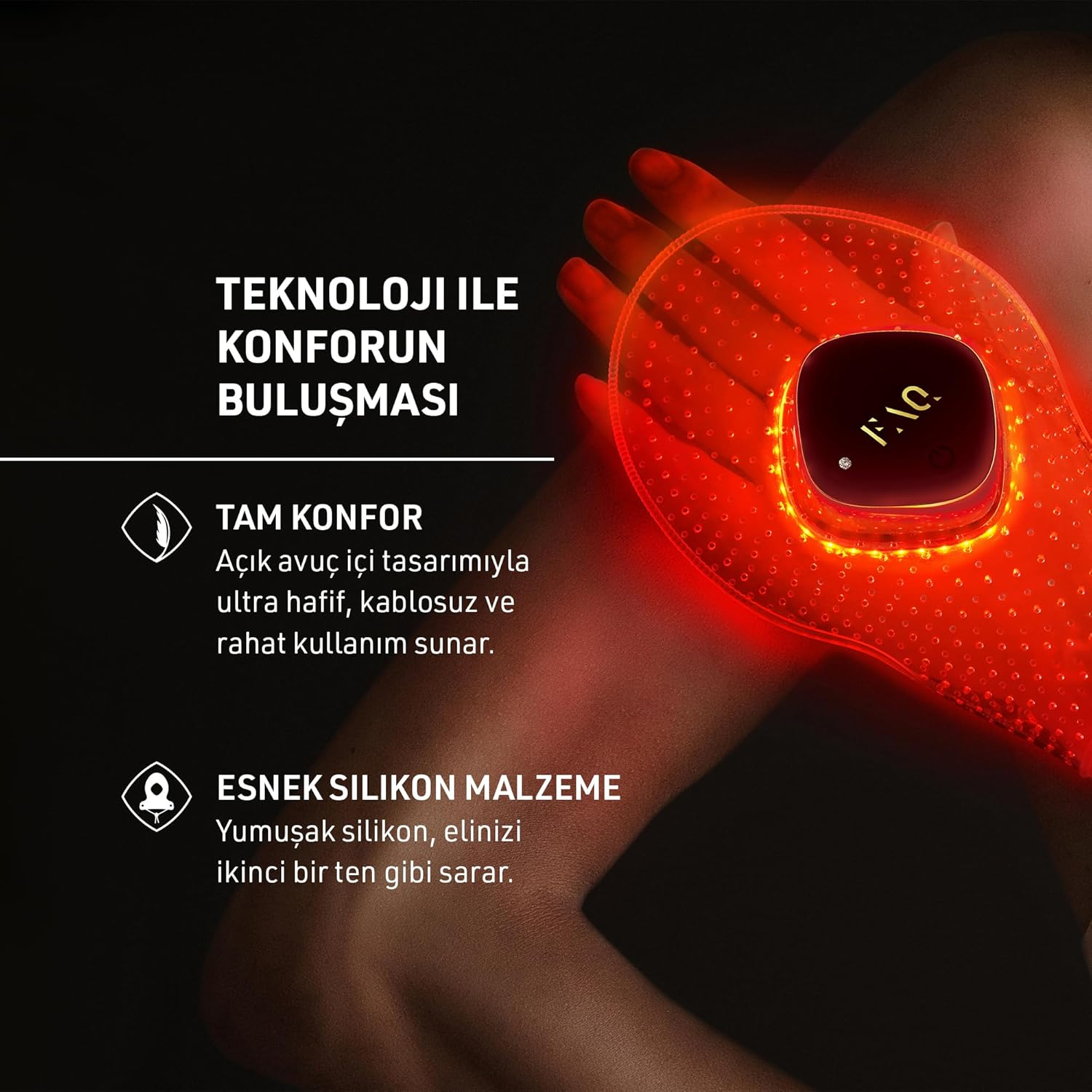 FAQ 221 Wearable Silicone Anti-Aging NIR + 7 LED Light Therapy Hand Mask - Luxury Skincare for Lines & Wrinkles - Wireless & Lightweight - Flexible-Fit & Full Coverage - Beauty Skin Care image number 5