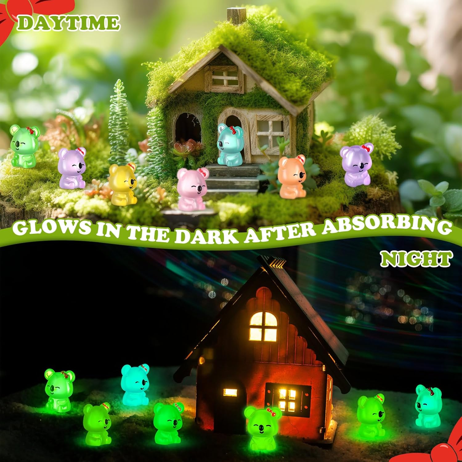 90 Pcs Resin Koala Miniatures Mini Animals Figures Cute Koala Figurine Fairy Decor Animal Ornament for Home Decoration Garden Landscape Accessories Craft Cake Decoration DIY image number 3