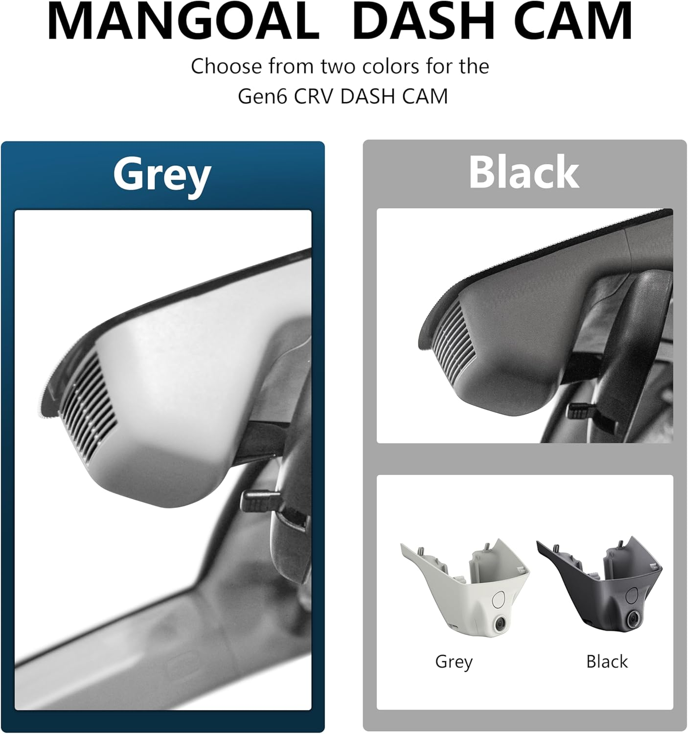 Mangoal Front 4K & Rear 1080P Dash Cam Custom Fit for Honda CRV Gen6 & CR-V Hybrid 2023 2024 2025(Grey), Integrated OEM Look, UHD 2160P Video, Wifi & App, GPS, 128GB Card image number 4