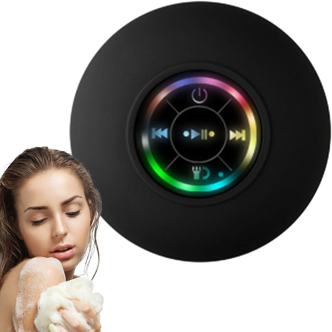 Wireless Waterproof Speaker for Shower | Bathroom Wireless Speaker with Suction Cup,Wireless 5.0, Portable and Waterproof for Reunion, Out, Cycling and Hiking Nowtry image number 6