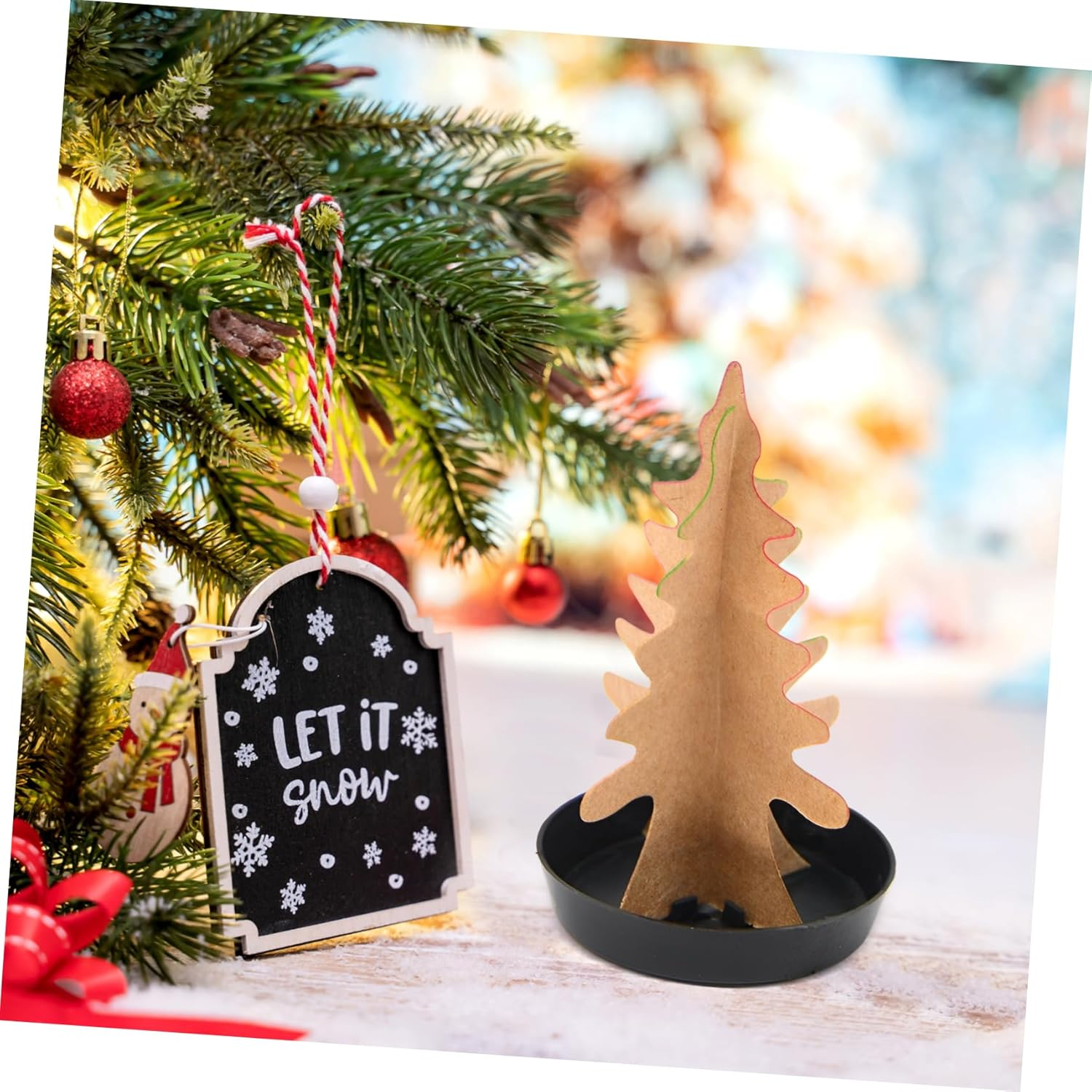 Anneome 48Pcs Mini Christmas Tree Base Tray for Christmas Themed Party Storage for Tree for Table Decorations image number 5