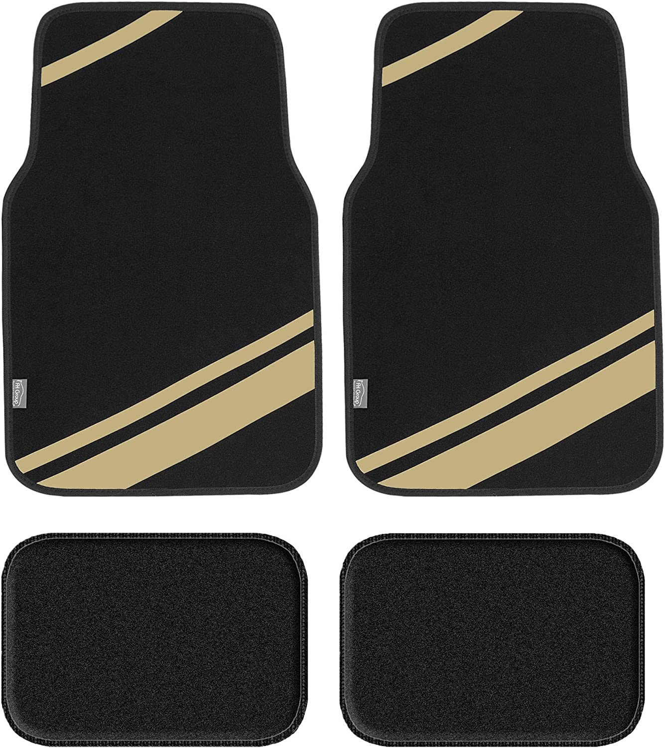 FH Group Car Floor Mats - Carpet Floor Mats for Cars, Universal Fit Automotive Floor Mats, All Purpose Car Floor Mats, Carpet Protector Mat for Most Sedan, SUV, Truck Floor Mats Beige