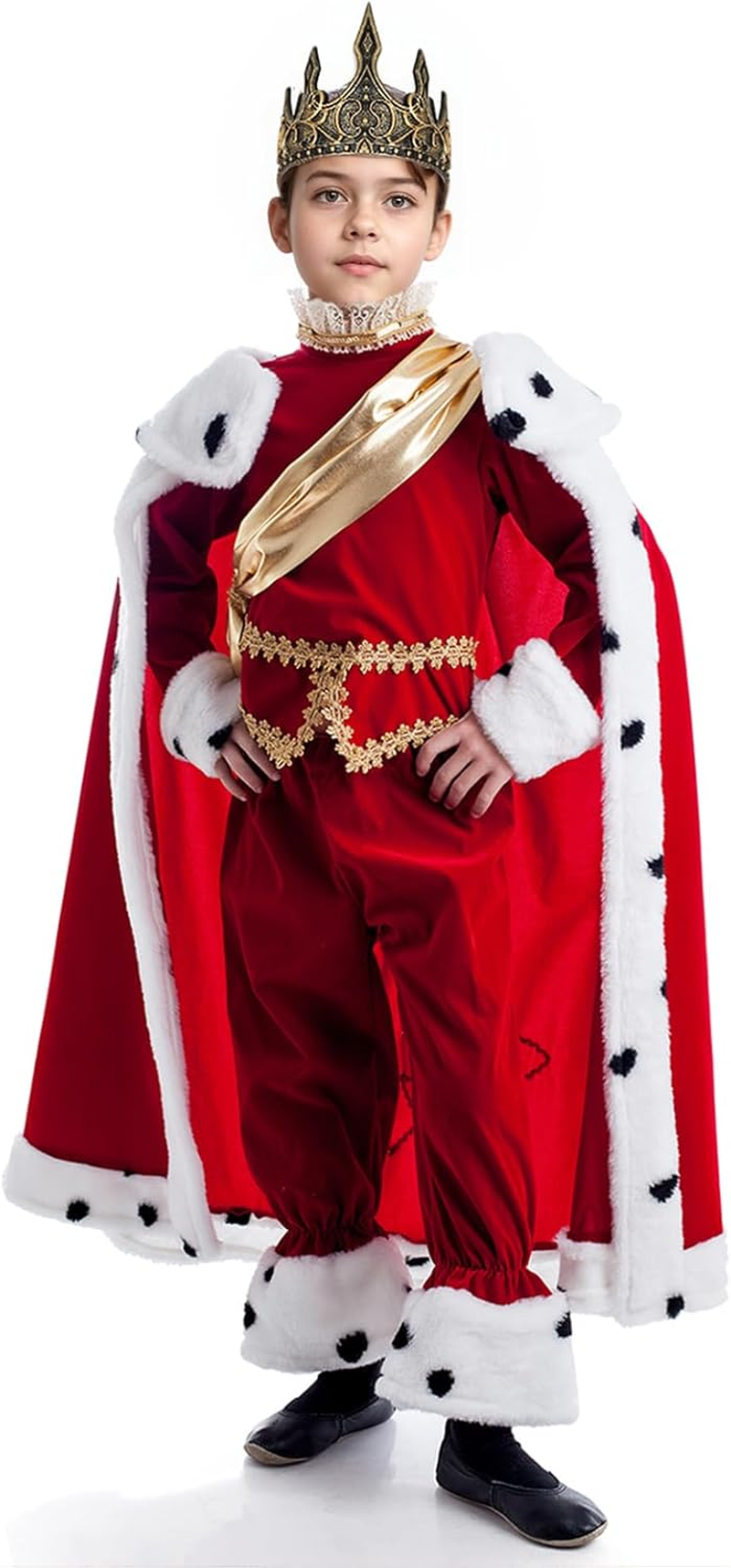 OJIOUI 1Pcs King Crown Props Adjustable Royal Crown Medieval King Costume Accessories for Halloween Cosplay image number 1