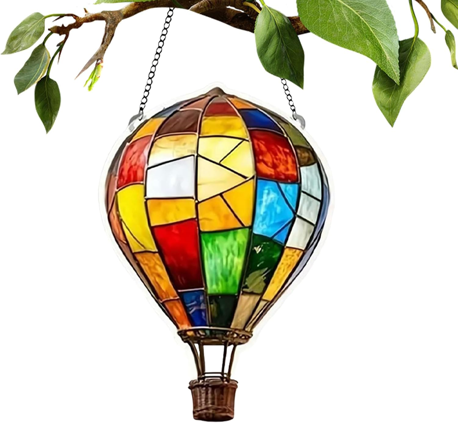 Solar Hot Air Balloon Lantern,Outdoor Flickering Flame Lamp | Decorative Weather-Resistant Hangable Lantern for Yard Porch Patio Wedding Birthday Halloween Christmas image number 2