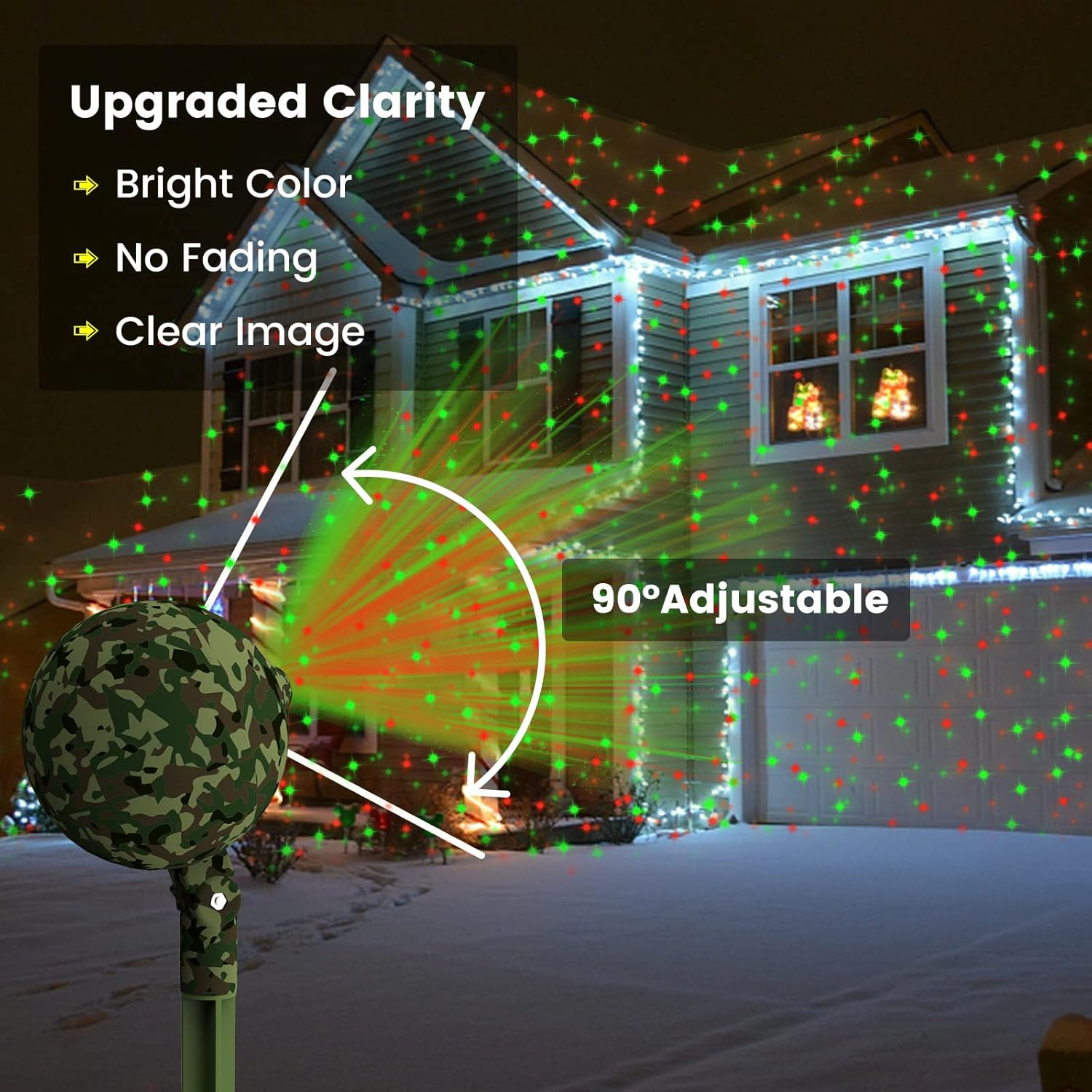 Christmas Lights Projector Outdoor, Laser Light Projection outside LED Projectors Spotlight Show Waterproof Christmas Decorations Lighting for Xmas Holiday with Timer Remote image number 1