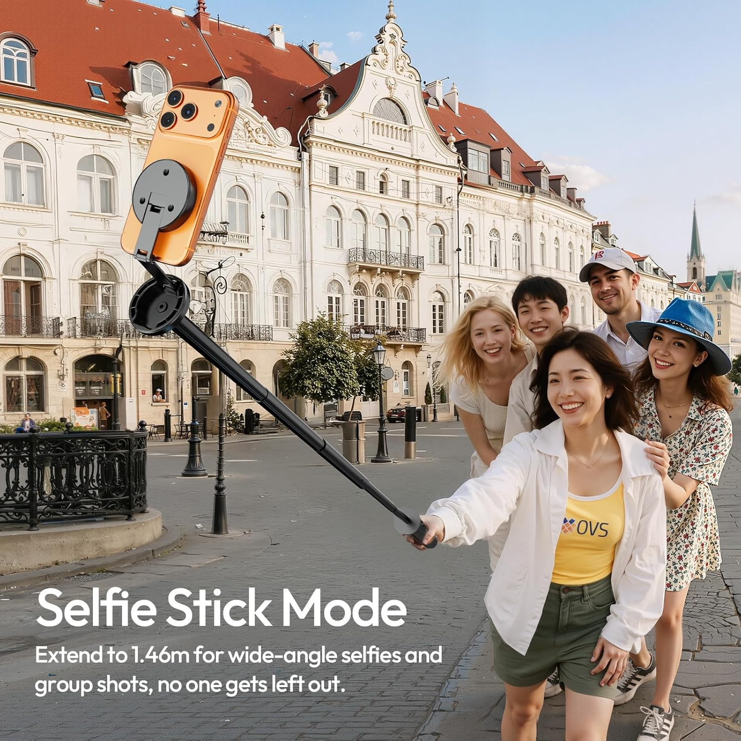 ULANZI MT85 59" Magnetic Selfie Stick Tripod, Lightweight Aluminum, Extendable Phone Tripod, One Click Opening, Strong Dual-Side Magnetic Compatible for Iphone/Android