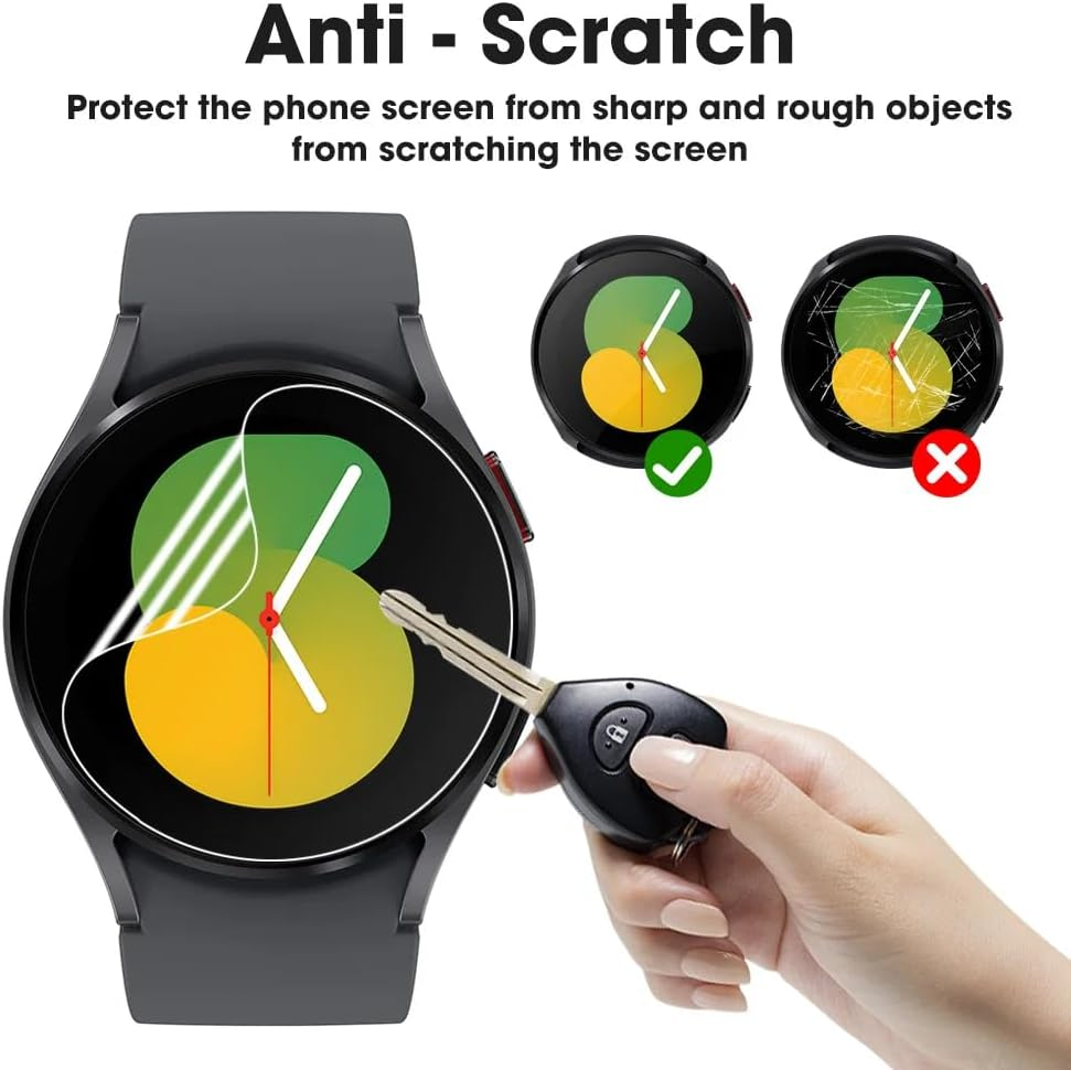 TPU Gel Screen Protector for Samsung Galaxy Watch 7/6/5/4 40 Mm Flexible Hydrogel Film Transparent Protector Ultra Thin Touch Sensitive Automatic Repair Pack of 6