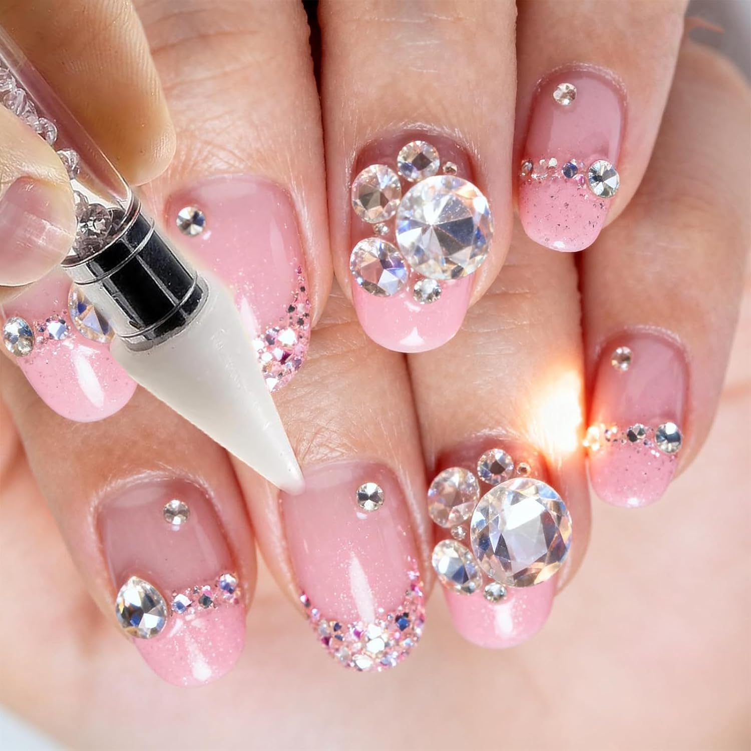 Nail Art Tools - Bedazzling Kit with Acrylic Handle, Dual-Ended Rhinestones Applicator, 4 Extra Wax Tips and 1 Tweezer image number 5