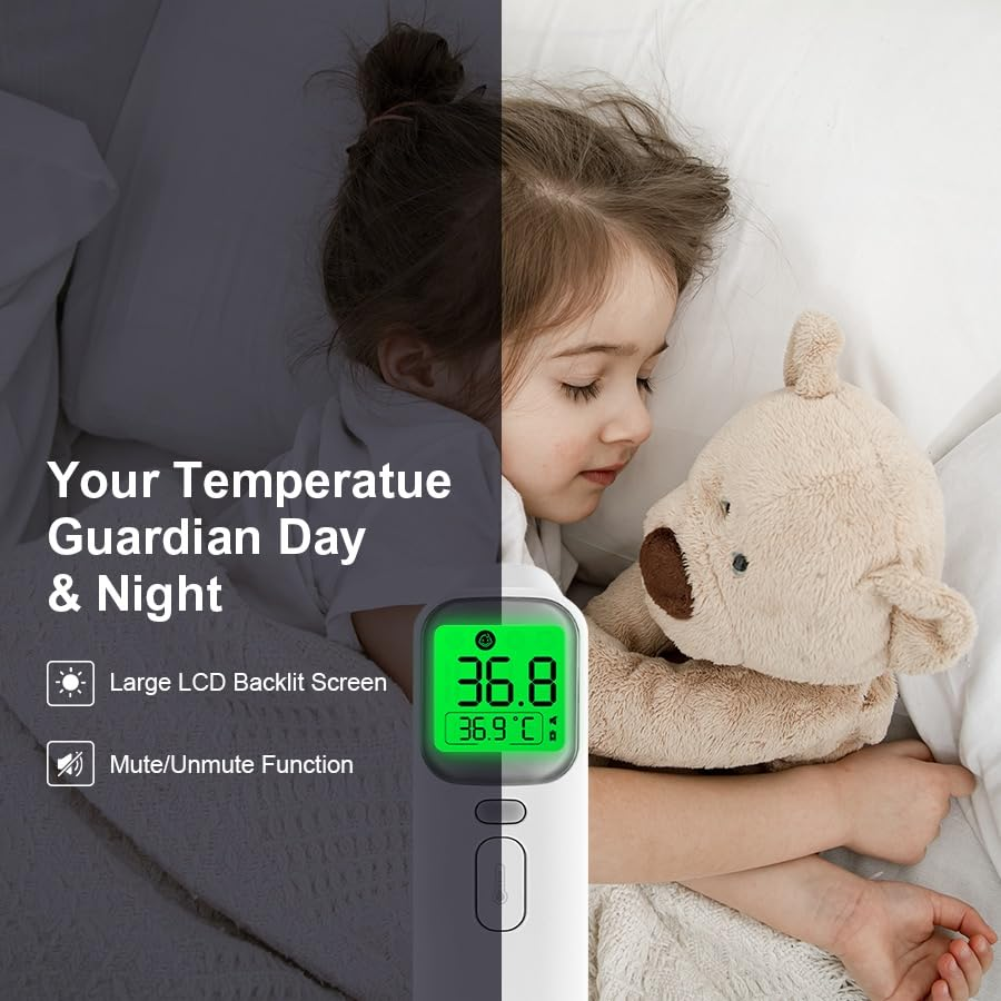 Mitdir&reg; 20A Infrared Digital Ear and Forehead Thermometer, Non Contact Medical Temperature Thermometer for Adults Children Baby and Object with Fever Alarm, Instant Reading, Memory Function (20A)