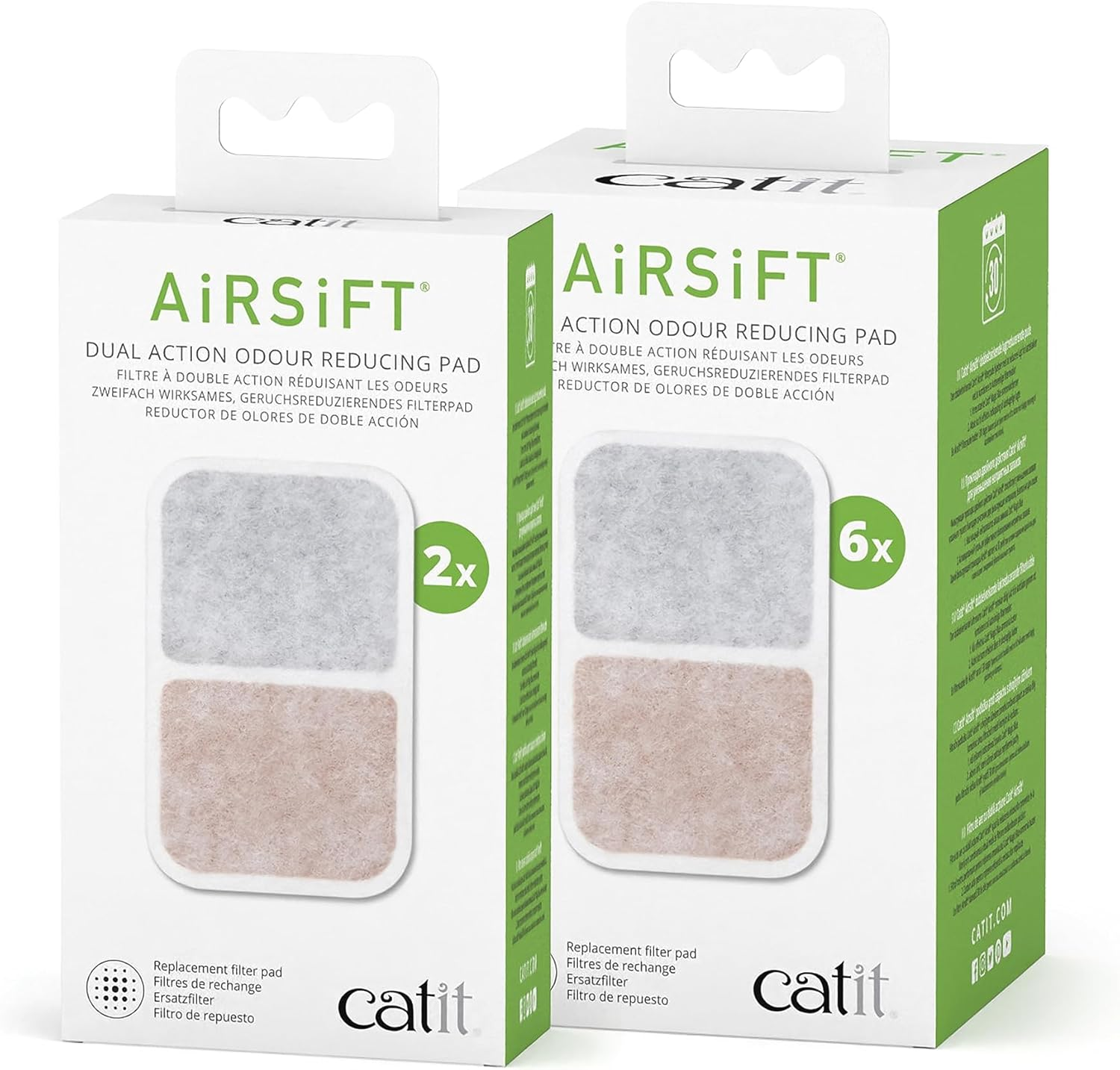 Catit Airsift Dual Action Pad, Odour Pad Cat Litter Trays, Pack of 2 image number 4