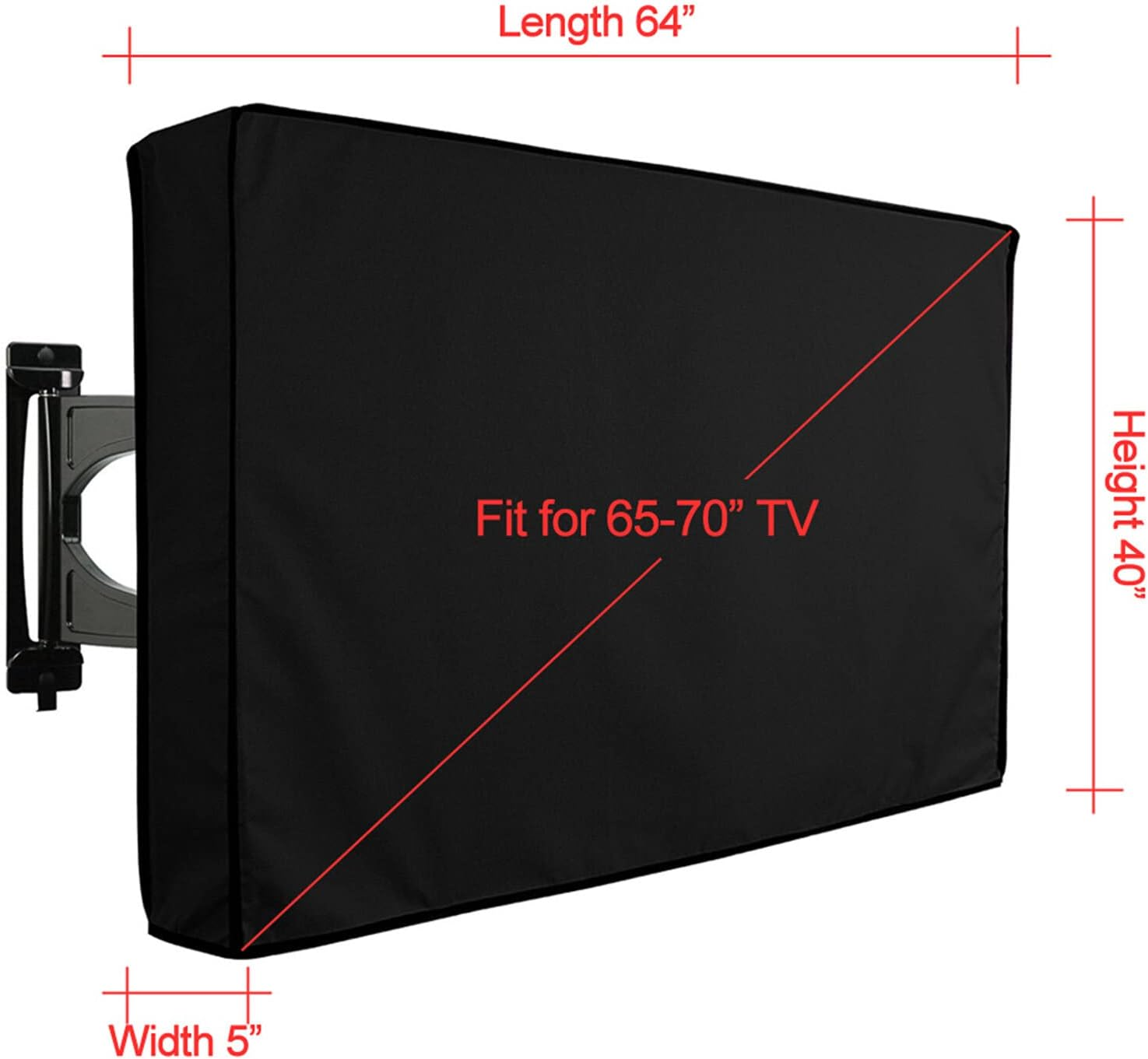 Outdoor TV Cover 65" - 70" Waterproof Dustproof Television Protector Remote Control Pocket Bottom Cover for LED LCD Plasma Television Sets image number 5