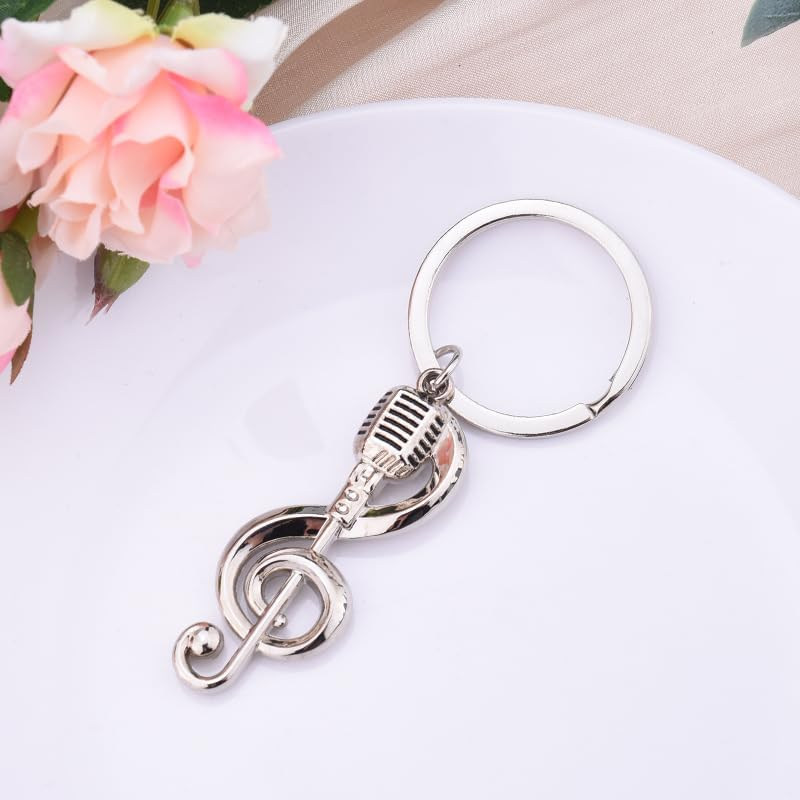 Music Note Keychain Gifts Musician Music Lovers Teachers Birthday Appreciation Gifts for Musicians Singers Christmas Retirement Gift Singer Friends Musical Note Key Ring image number 1