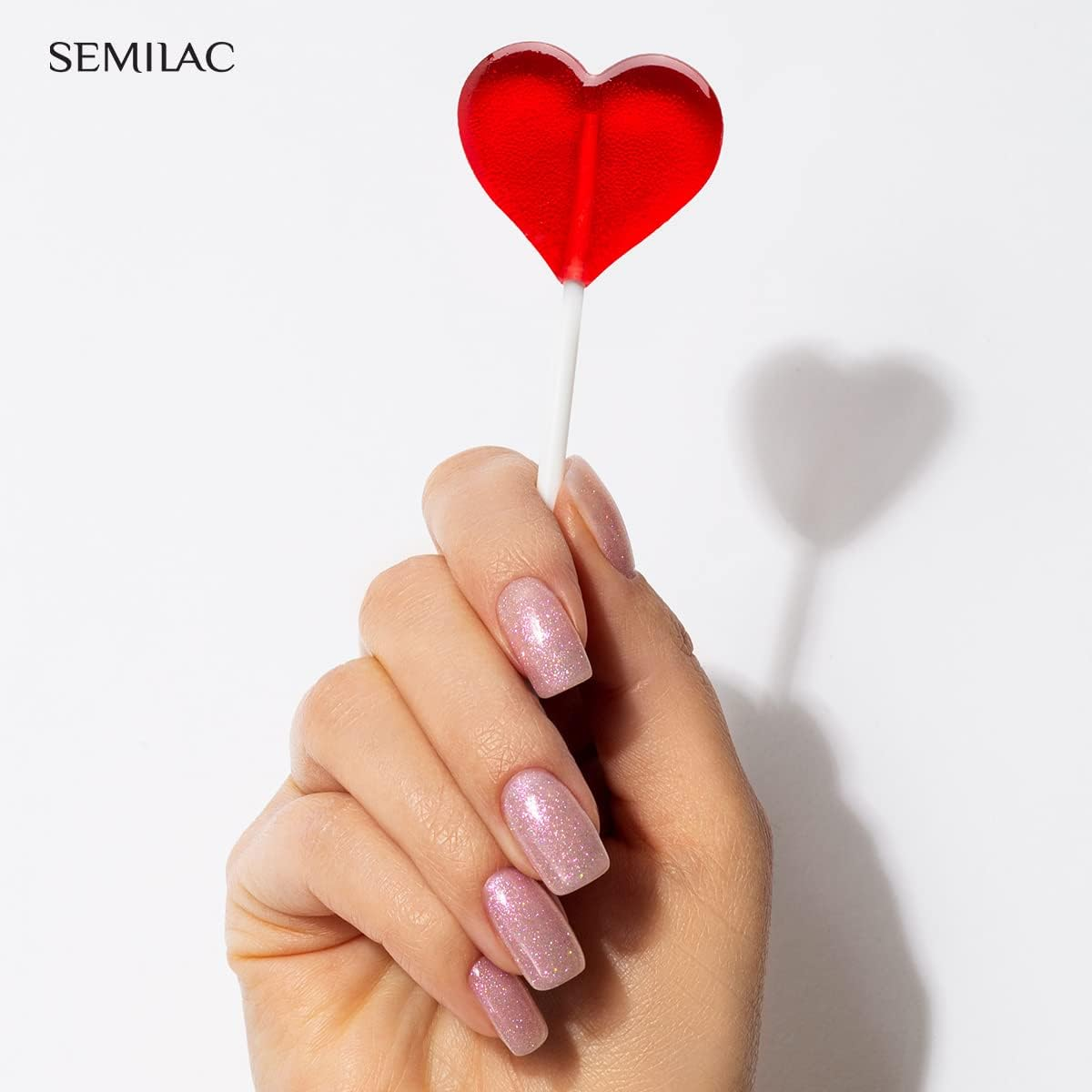 Semilac UV Nail Polish Pink 390 Spark of Bare Love 7 Ml Colour Varnish for Colour-Intensive Fingernails Economical and Durable Nail Polish image number 6