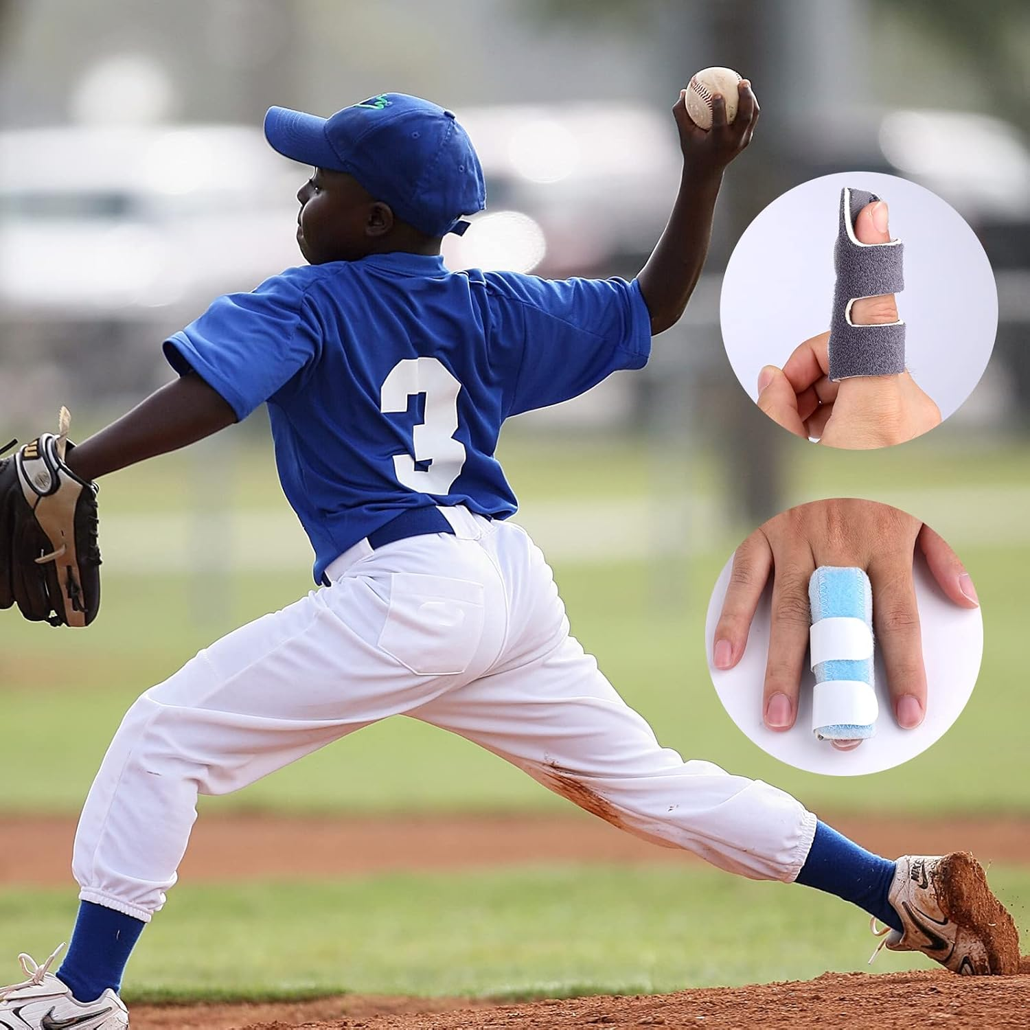 AIEX Finger Support Splints 4 Pieces (4 Colours) image number 1