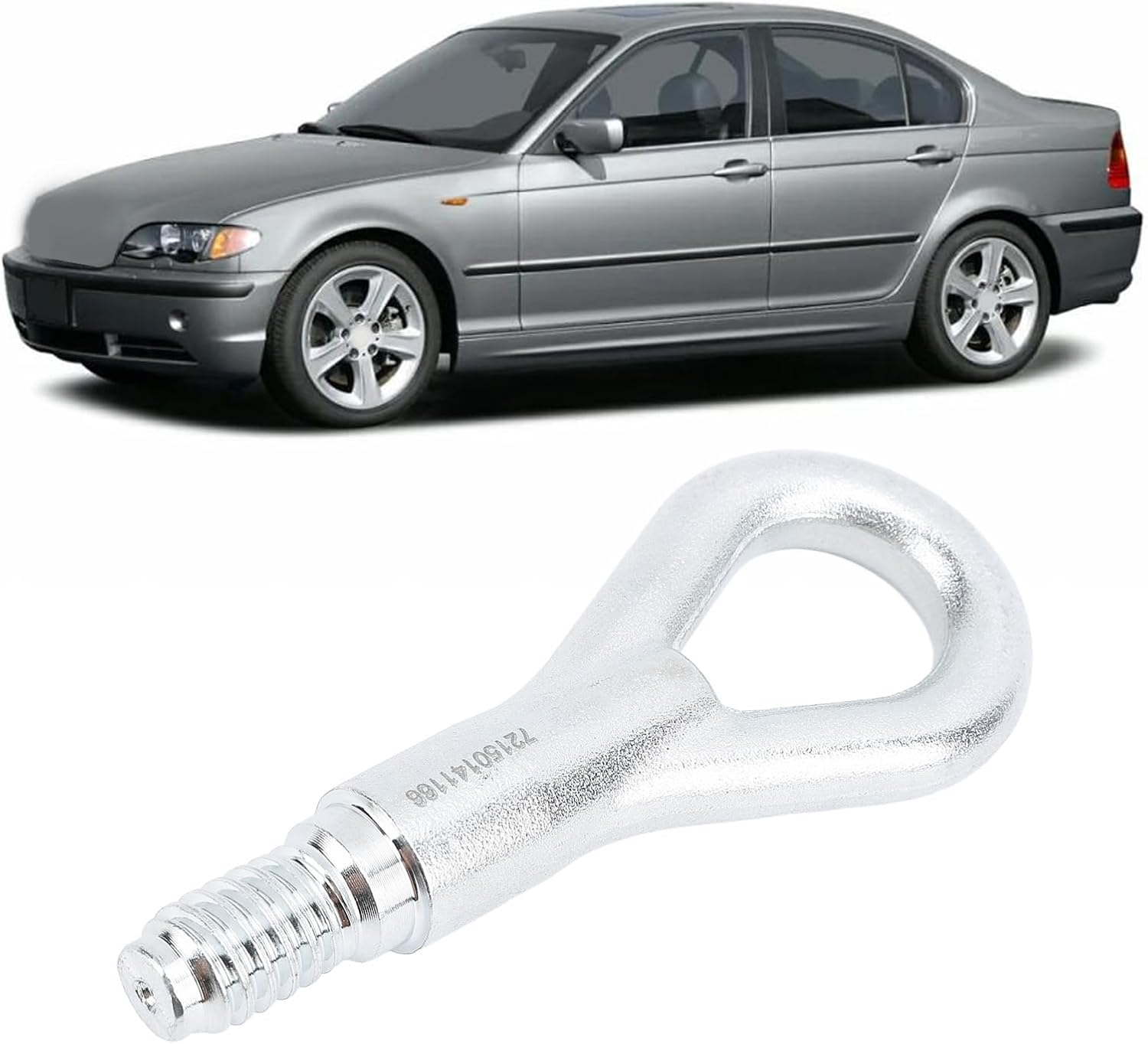 Car Tow Hook, Front Bumper Towing Eye Hook, Forged Steel Trailer Ring Screw on Front Rear Bumper Replacement for 3‑Series E36 E46 5‑Series E39 7‑Series E38 8‑Series E31 image number 1