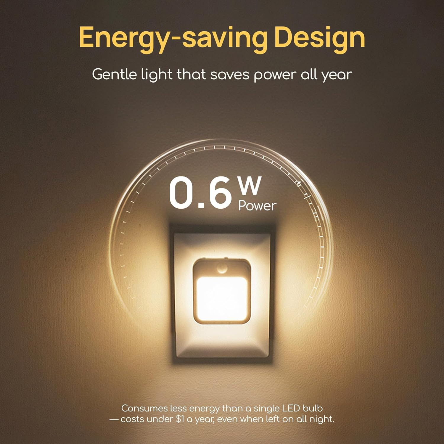 Viviendo Smart Motion Sensor Night Light, 2Packs with Stepless Dimming Memory & Auto On/Off, 0.6W Ultra-Energy Saving, Plug in LED Nightlight for Bedroom, Bathroom, Hallway, Stairs, Cabinet (AU Plug) image number 2