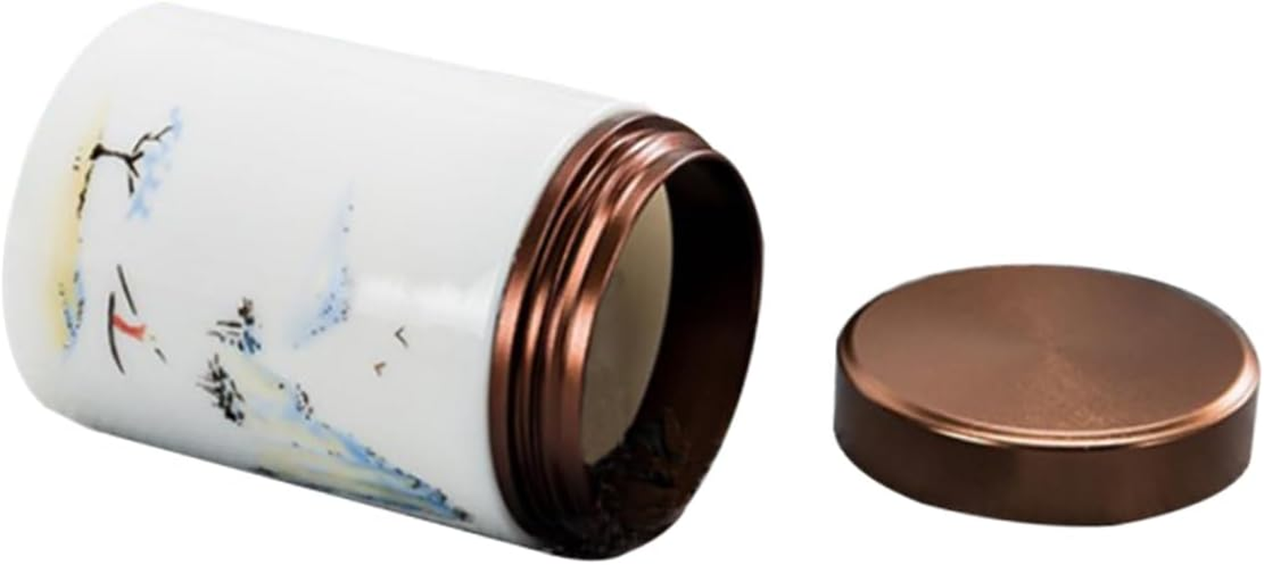 LABRIMP Ceramic Tea Leaf Storage Jar Portable Sealed Canister for Loose Tea Beans and Cereal Multi-Purpose Easy to Clean Lightweight Design for Home and Travel image number 3