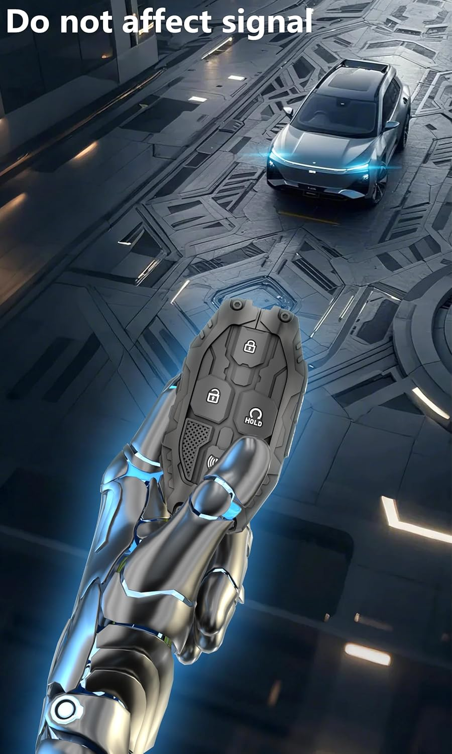 TALKMOON Key Fob Cover for Hyundai 7 Buttons Key Case,Heavy Key Shell Protector Accessories for Hyundai Sonata Santa Fe Tucson KONA Grandeur Ioniq 6 Key Fob (Model-B-Black) image number 2