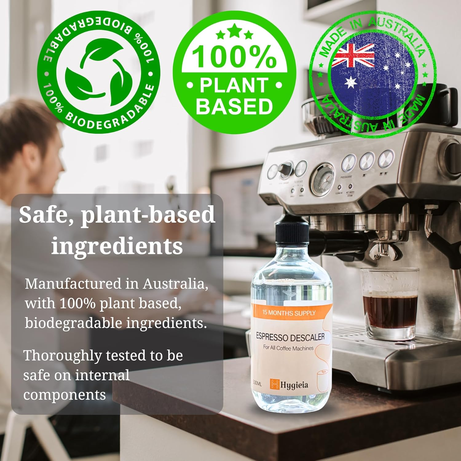 500Ml Coffee Machine Descaler Liquid for All Coffee Machines Including Delonghi Descaler, Breville Descaler, Nespresso, Smeg, Gaggia, La Marzocco, Sunbeam, Saeco, Miele, Rancilio, Jura & Others image number 4