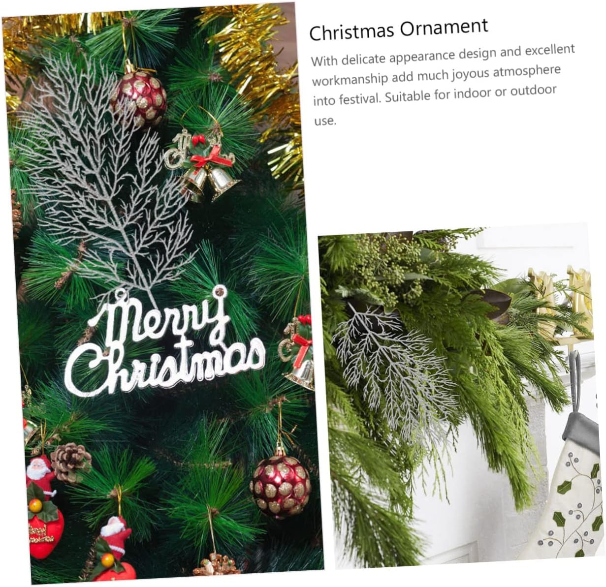 Abaodam 12Pcs Artificial Leaves for Christmas Tree Decoration Creative Imitation Photo Props Festive Atmosphere for Holiday Decor and Autumn Styling image number 3