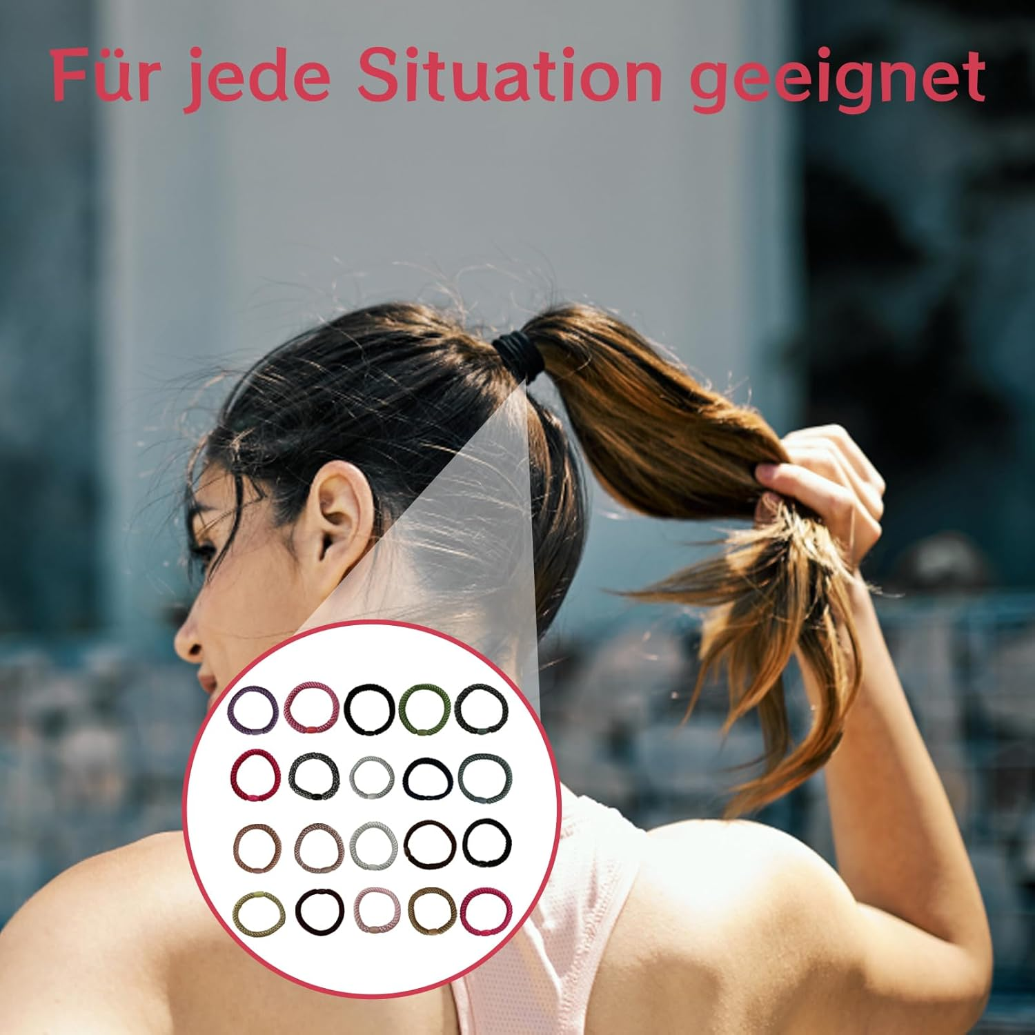 Pack of 20 Women'S Hair Bobbles, Elastic for Thick and Curly Hair, Multicoloured Hair Bands for Daily Styling, Women'S Accessories, Travel and Outdoor Activities image number 3