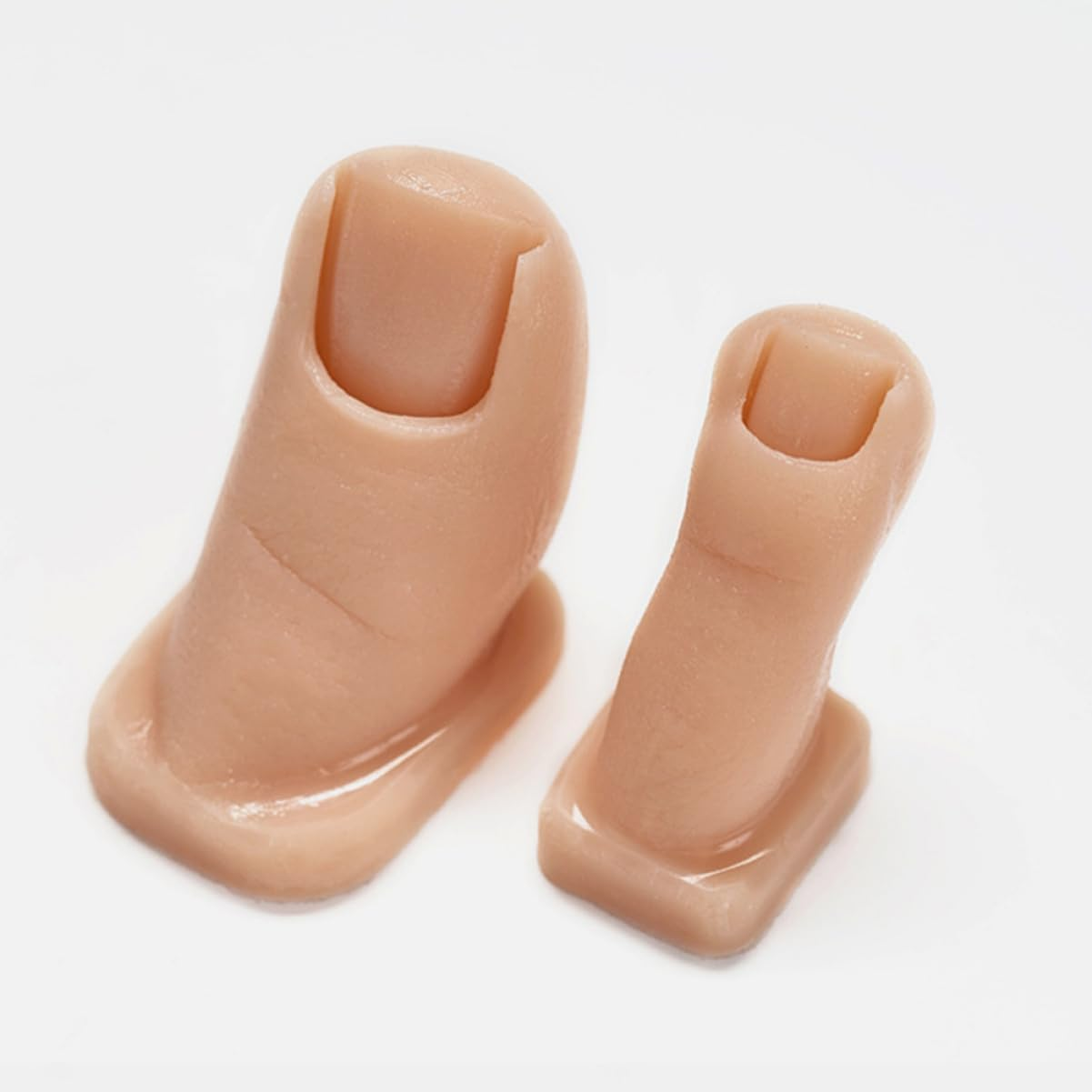 Mikinona 2Pcs Nail Tips Toe Nail Art Practice Realistic Silicone Toe Mannequin Hands for Acrylic Art Training image number 3