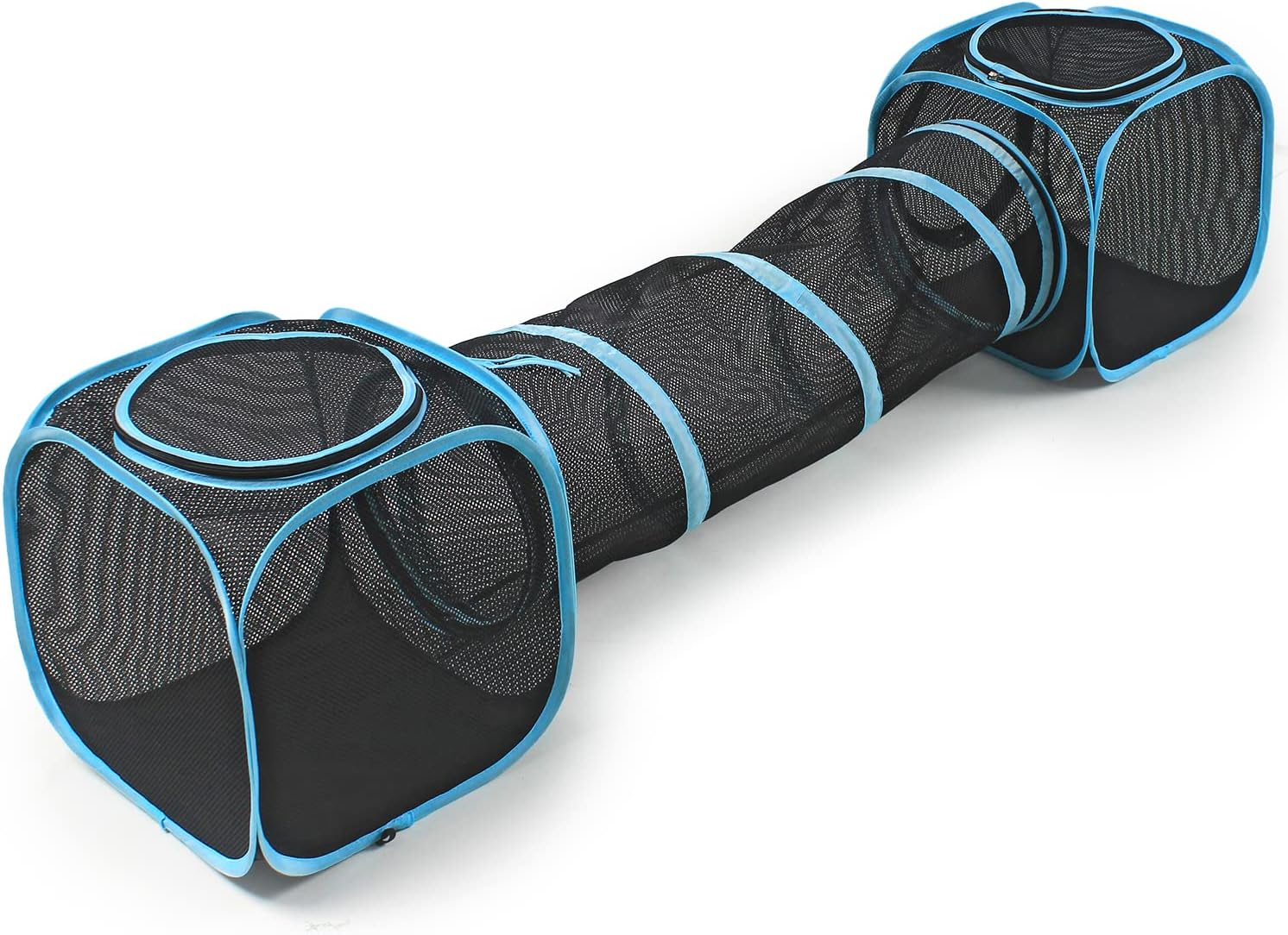 INTURN Cat Furniture Tent for Indoor and Outdoor Playpen Portable Tunnels, Kennel (2 Cube + 3-Way Tunnel),(It12787)