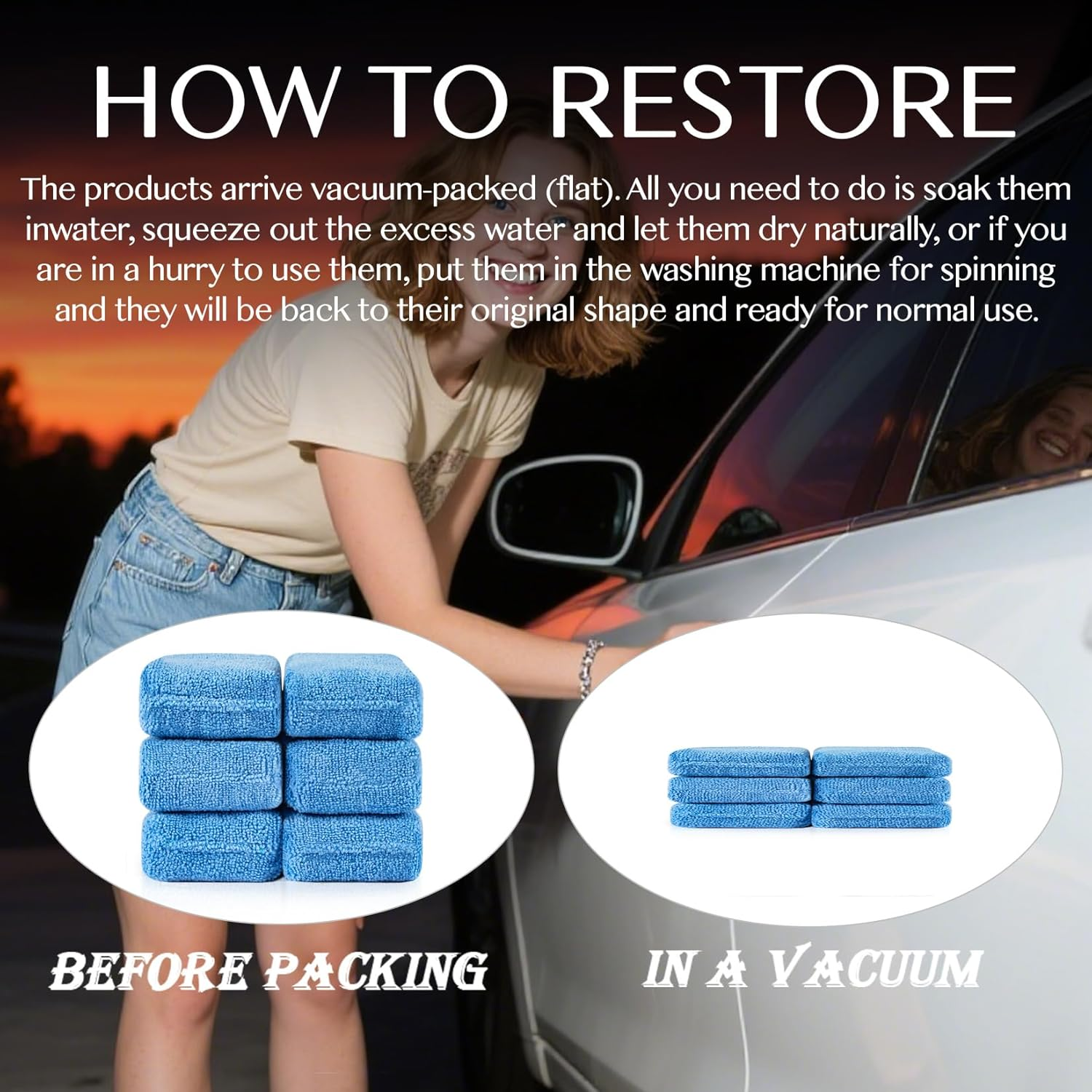 Sukh Microfiber Rectangle Sponge Detailing Pads - Microfiber Wax Foam Applicator Pads for Car Wax Applicator Pad 4.72X3.15 Inch 7 Pack-Blue