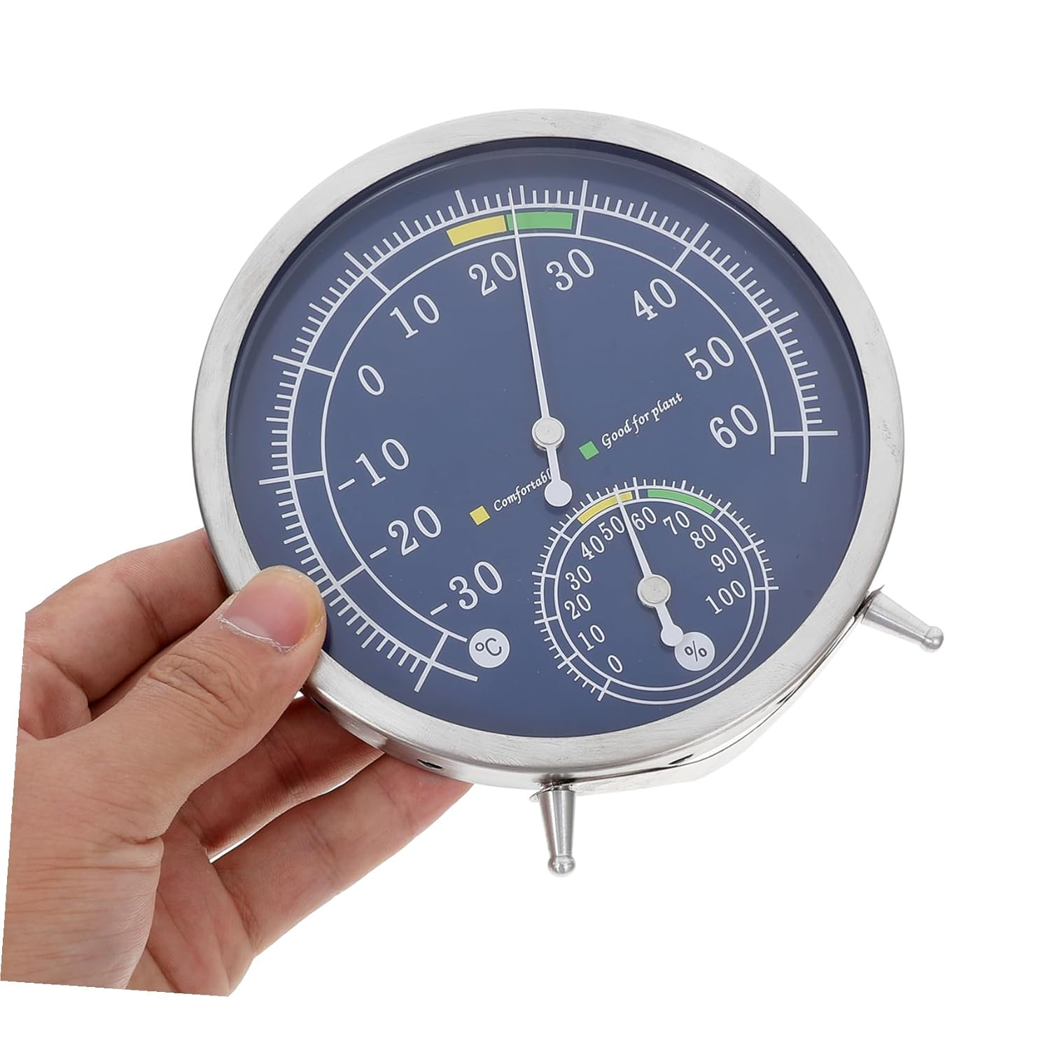 Analog Hygrometer and Thermometer Indoor Wall-Mount Stainless Steel High-Precision Pointer for Home and Sauna Temperature and Humidity Monitoring image number 6