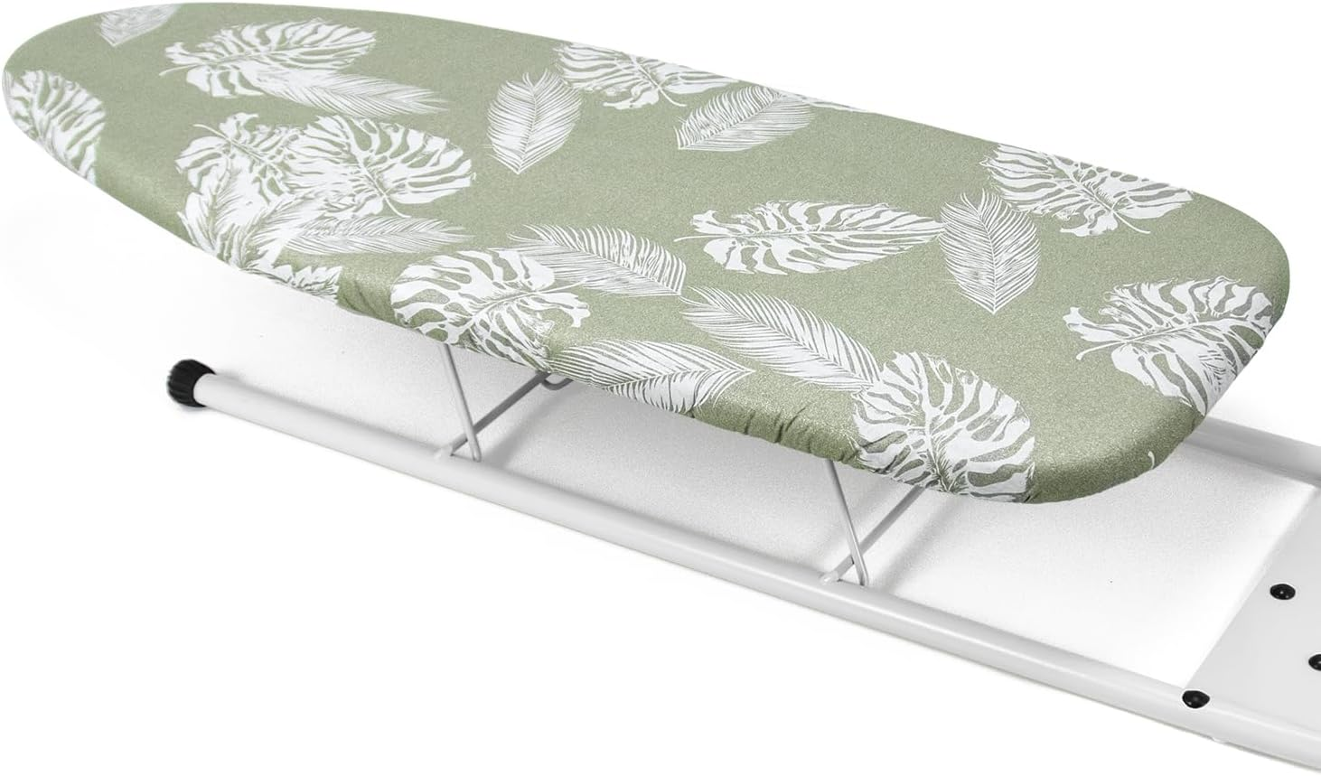 Duwee Ironing Board Cover 12X32 Inches - Heat-Resistant, Thick 8Mm Felt Padding, 100% Cotton Fabric with Elastic Edge for Non-Slip Fit - Durable, Fade-Proof（White Leaves） image number 4