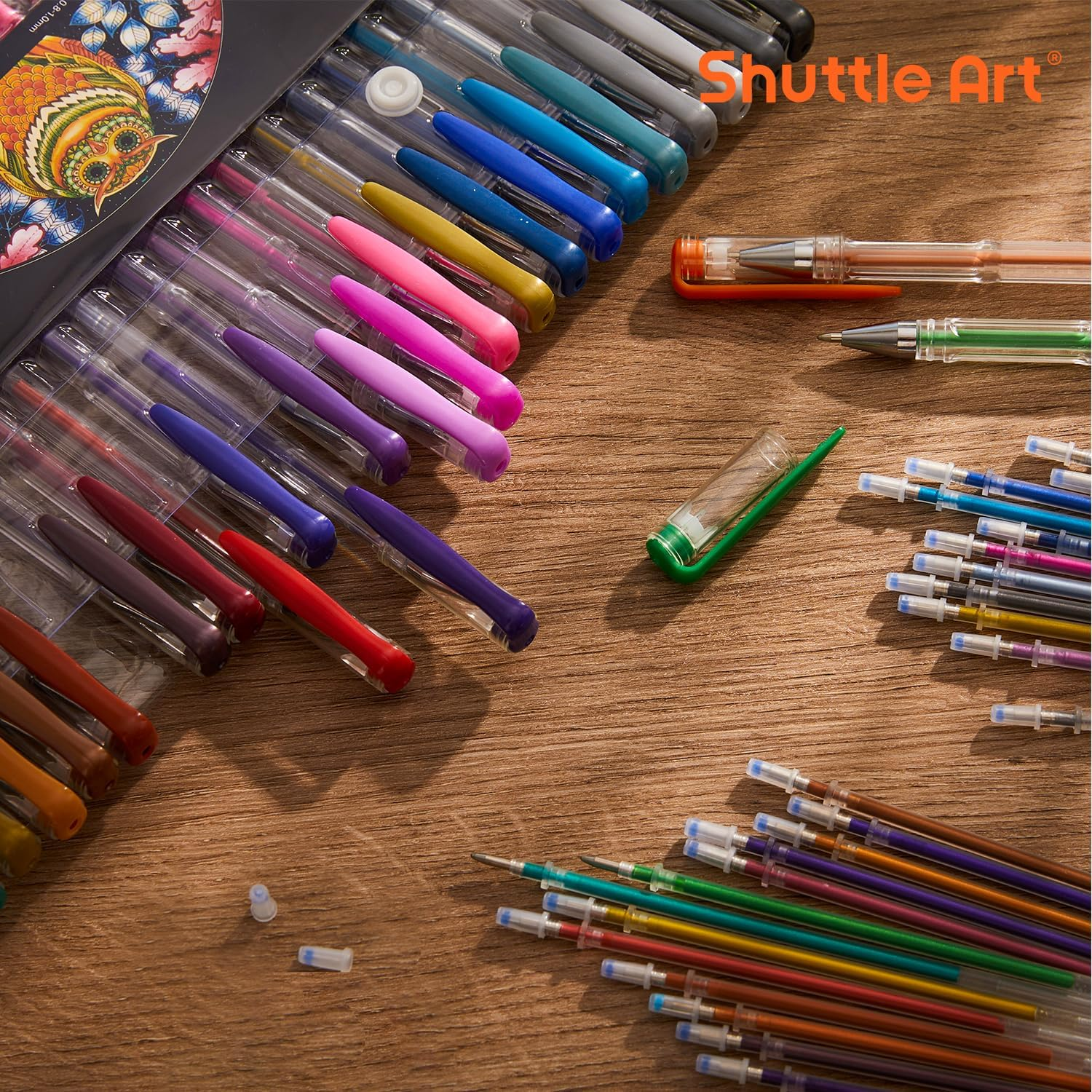 Shuttle Art 50 Pack Metallic Gel Pens, 25 Metallic Gel Pens Set with 25 Refills Perfect for Adult Colouring Books Doodling Drawing Art Markers image number 5