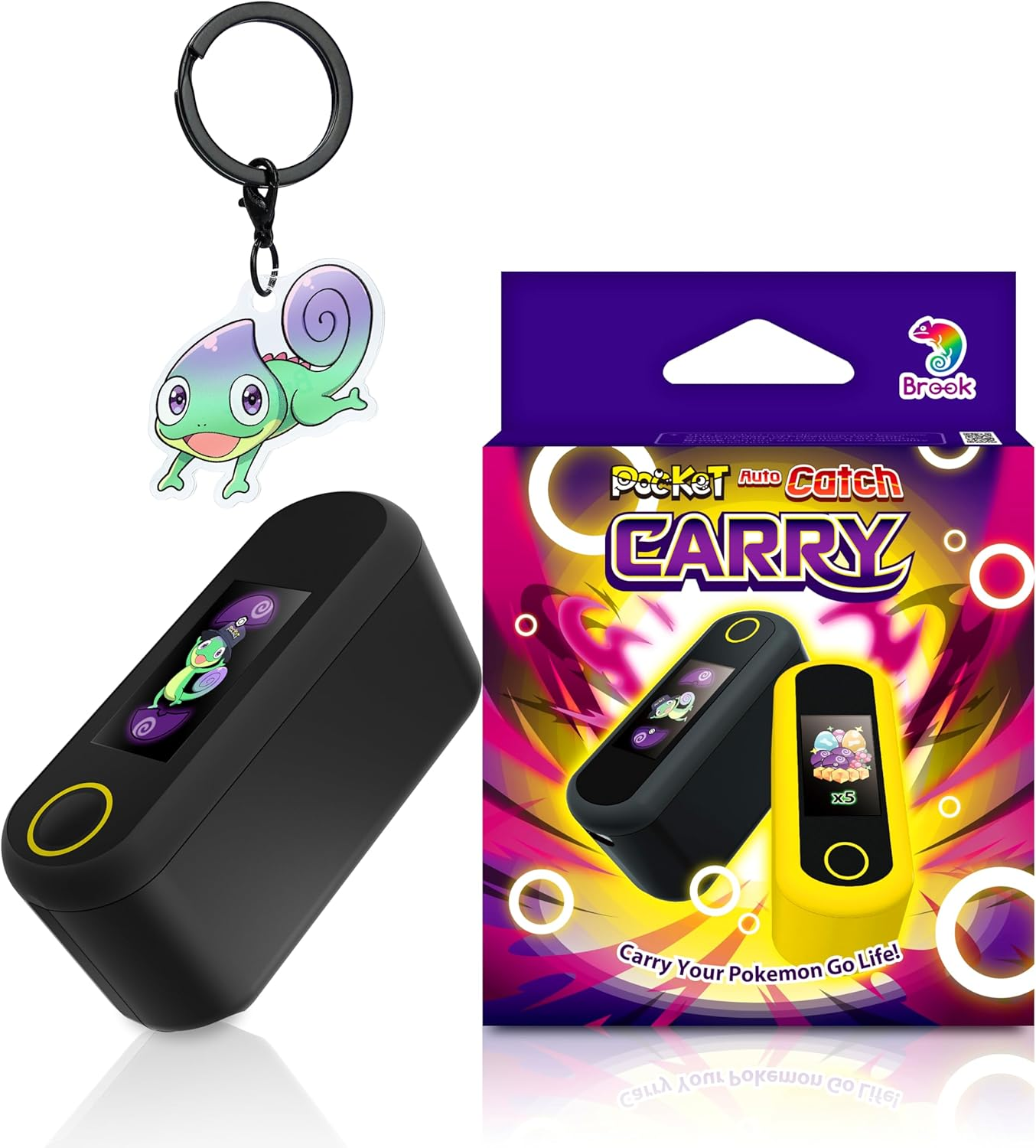 Brook Pocket Auto Catch Carry with Keychain - Dual Accounts Portable Version of Catch Pocket Monsters, Catcher