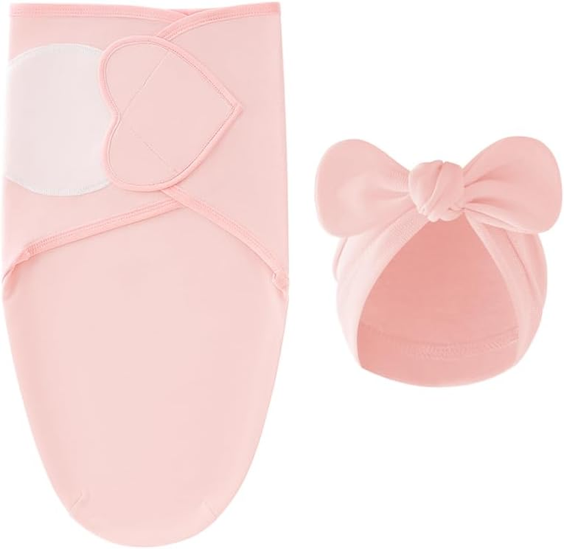 Baby Swaddle 3-Pack - 100% Cotton Ultra-Soft & Safe, Anti-Startle Sleep Sacks for 0-3 Months,Bulletin Boards, Temperature Control Stickers for Sleeping Bags (Pink) - Green image number 6