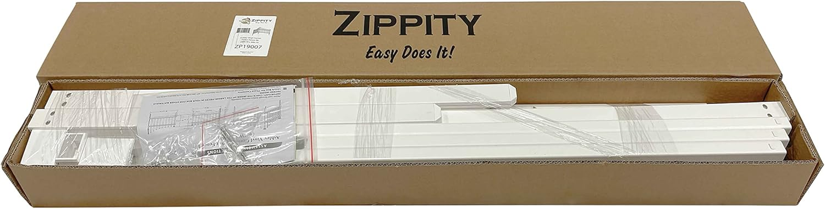 Zippity Outdoor Products ZP19007 No Dig Vinyl Corner Picket Unassembled Accent Fence, 42" X 30", White image number 1
