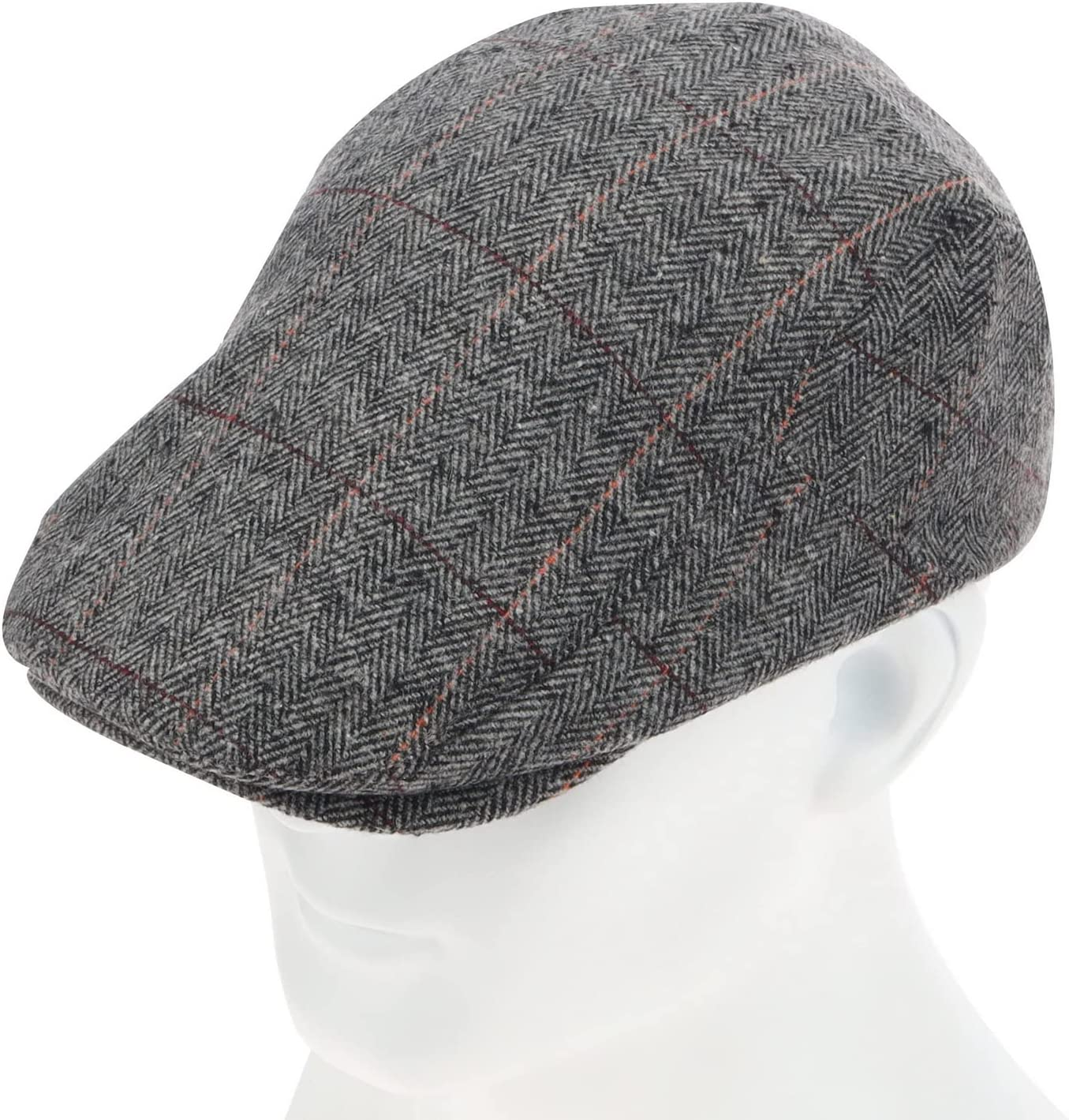 Ukerdo Mens Plaid Flat Berets Hat Newsboy Cabbie Duckbill Caps Fedora Adjustable Vintage Hiking Cycling Drivers Winter Warm Accessories for Birthday Gifts - C image number 7