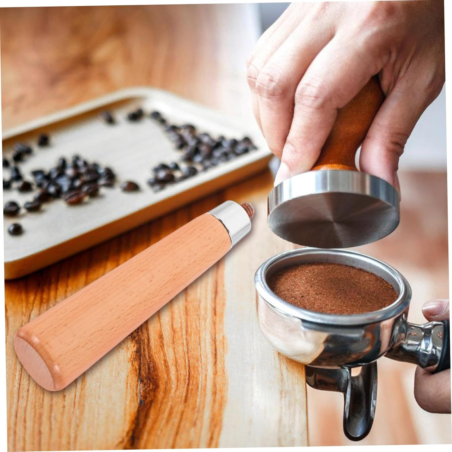 JECOMPRIS Handle for Espresso Bottomless Portafilter Machine Handle Replacement Coffee Accessories for Home Coffee Bar