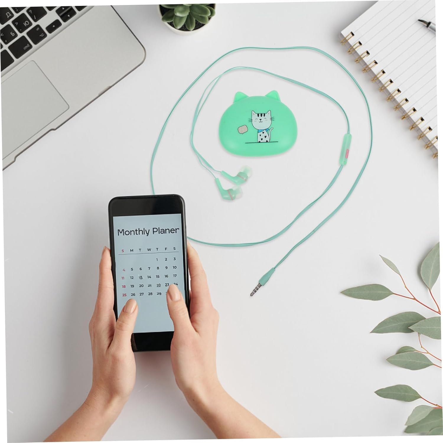 PAMINGONO Ear Earphone Wired Headphone Earbuds Microphone Earphone for Phone for Working image number 2