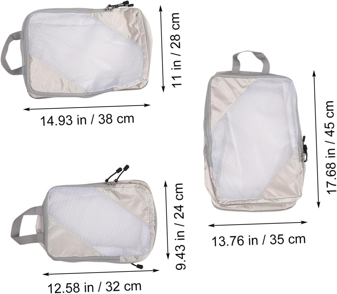 POPETPOP 6Pcs Compression Packing Cubes Travel Organizers Set Polyester Luggage Storage Bags for Suitcases Expandable Travel Packing Cubes for Clothes Toiletries image number 3