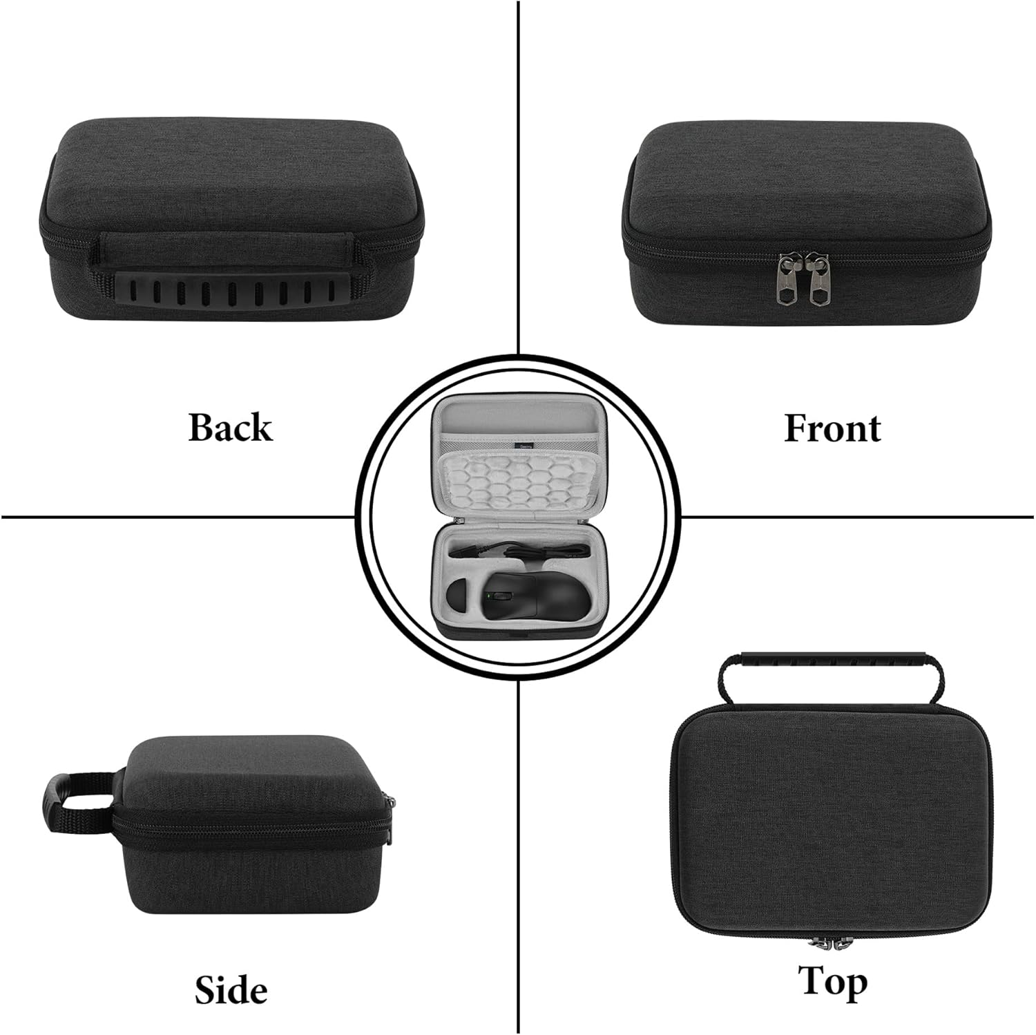 Geekria Mouse Carrying Case, Compatible with Razer Deathadder V4 Pro/Deathadder V3 Pro/Deathadder V3 Wireless, EVA Hard Shell Protective Travel Bag (Dark Gray) image number 2