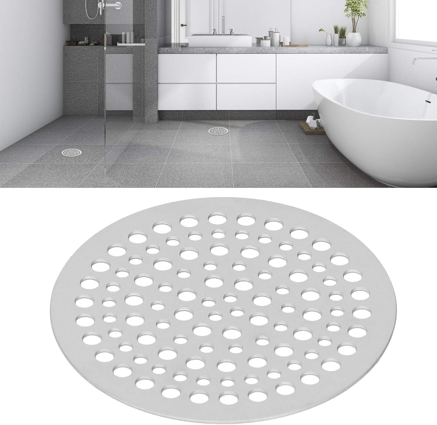 Stainless Steel Anti-Clogging Floor Drain Filter for Shower Drains, 1 Piece Mesh Strainer for Bathroom, Kitchen and Toilet (68Mm) image number 1