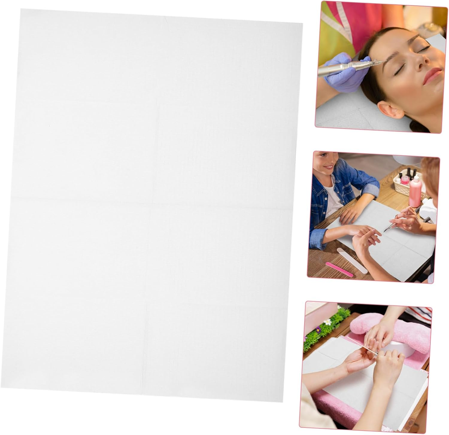 MERRYHAPY Disposable Tattoo Clean Pads and Nail Mat Table Cover 20 Pcs Waterproof Composite Film Sheets White for Tattooing and Nail Tech Table Protection - White image number 2