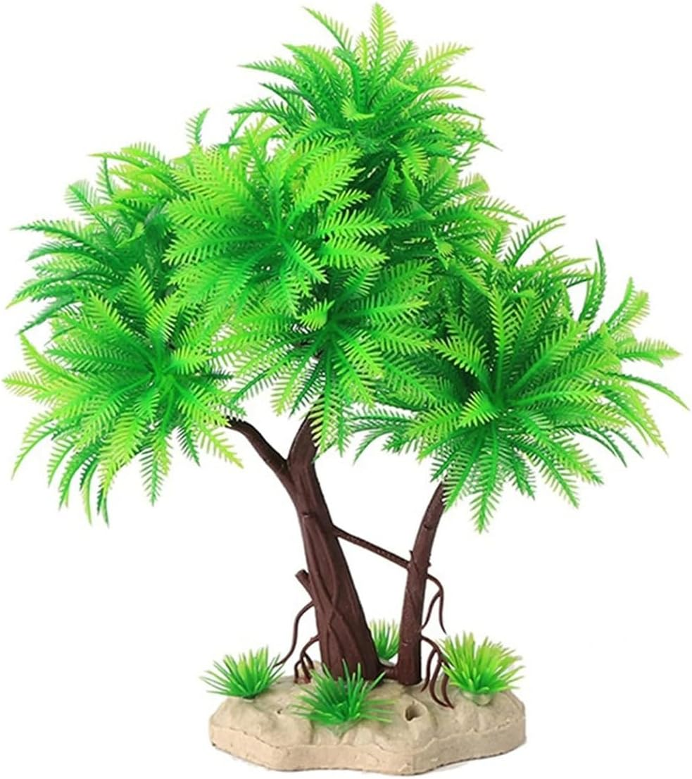AIMALL Vibrant Aquarium Decor: Fish Tank Simulation Water Plants, Durable Plastic Bonsai Ornaments, Easy Setup, Ideal for Aquascaping, Non-Fading &ndash; 7.48 Inches Tall
