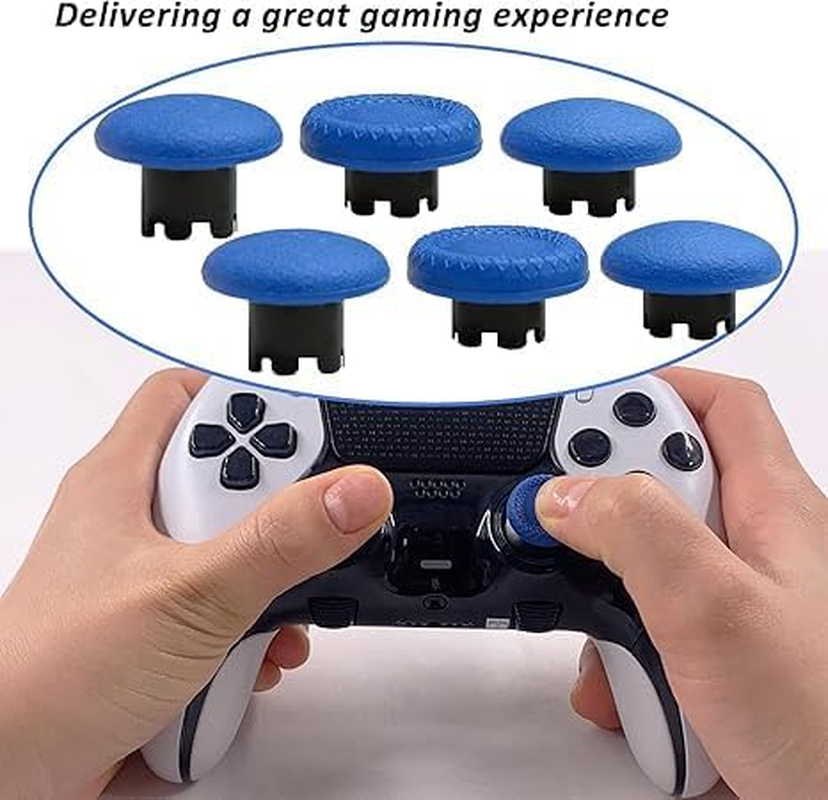 6 in 1 Interchangeable Thumbsticks for PS5 Dualsense Edge Controller,Thumbsticks Analog Joysticks Kits,Replacement Joysticks Parts for PS5 Dualsense Edge Controller(Blue) image number 1