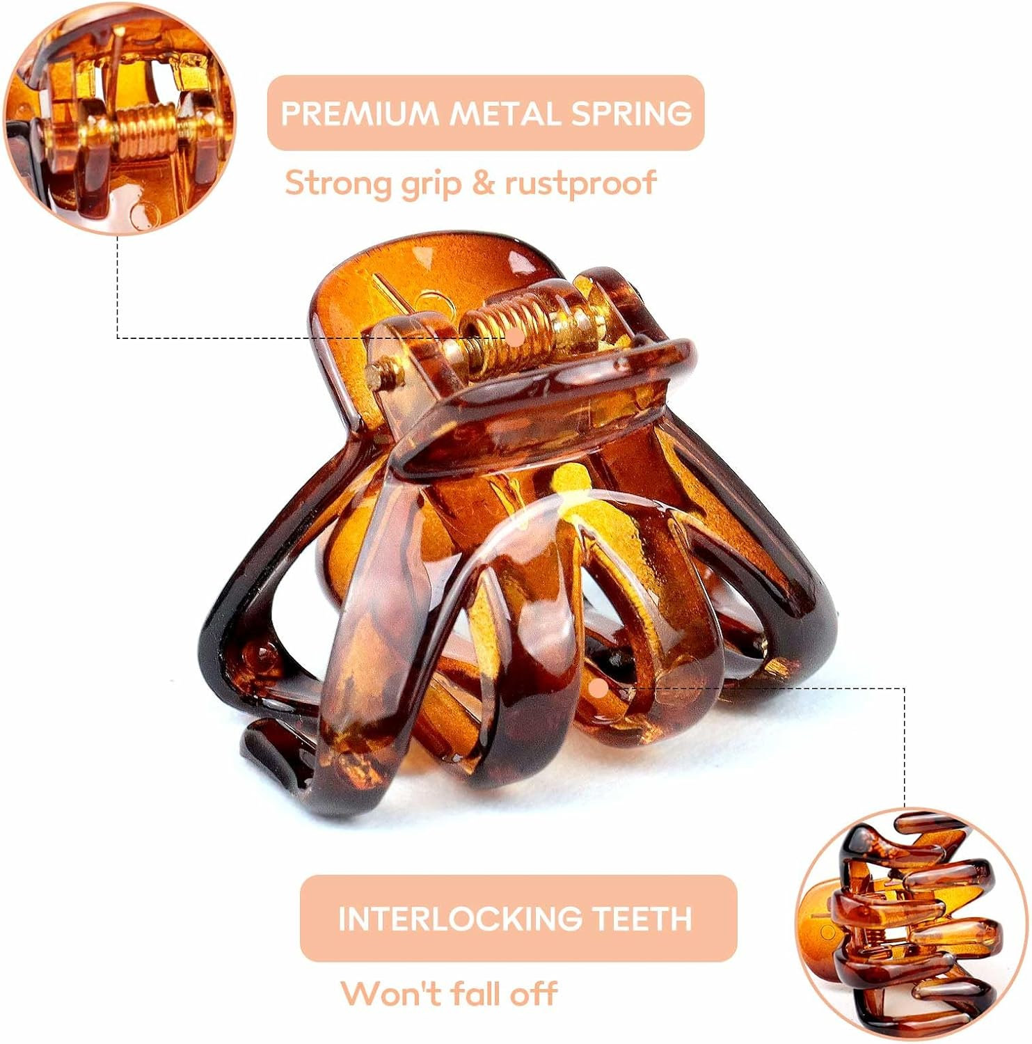 PROPOG 15 Pcs Small Claw Clips, Octopus Claw Hair Clips for Fine Short Hair Mini Hair Grips 3Cm Non Slip Claw Grips for Women Girls Hairstyling Accessories image number 4