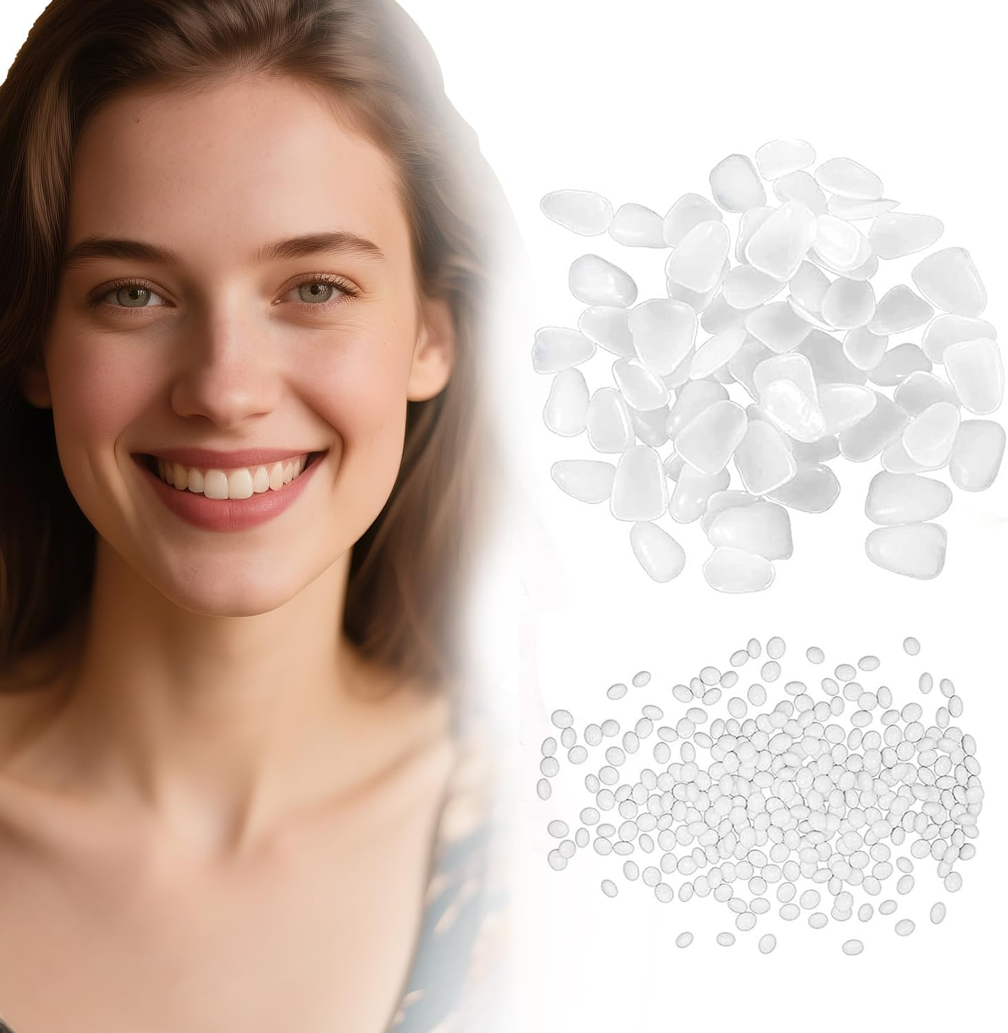 Tooth Repair Kit for Filling the Missing Broken Tooth and Gaps-Moldable Fake Teeth and Thermal Beads Replacement Kit-White-A01 image number 1