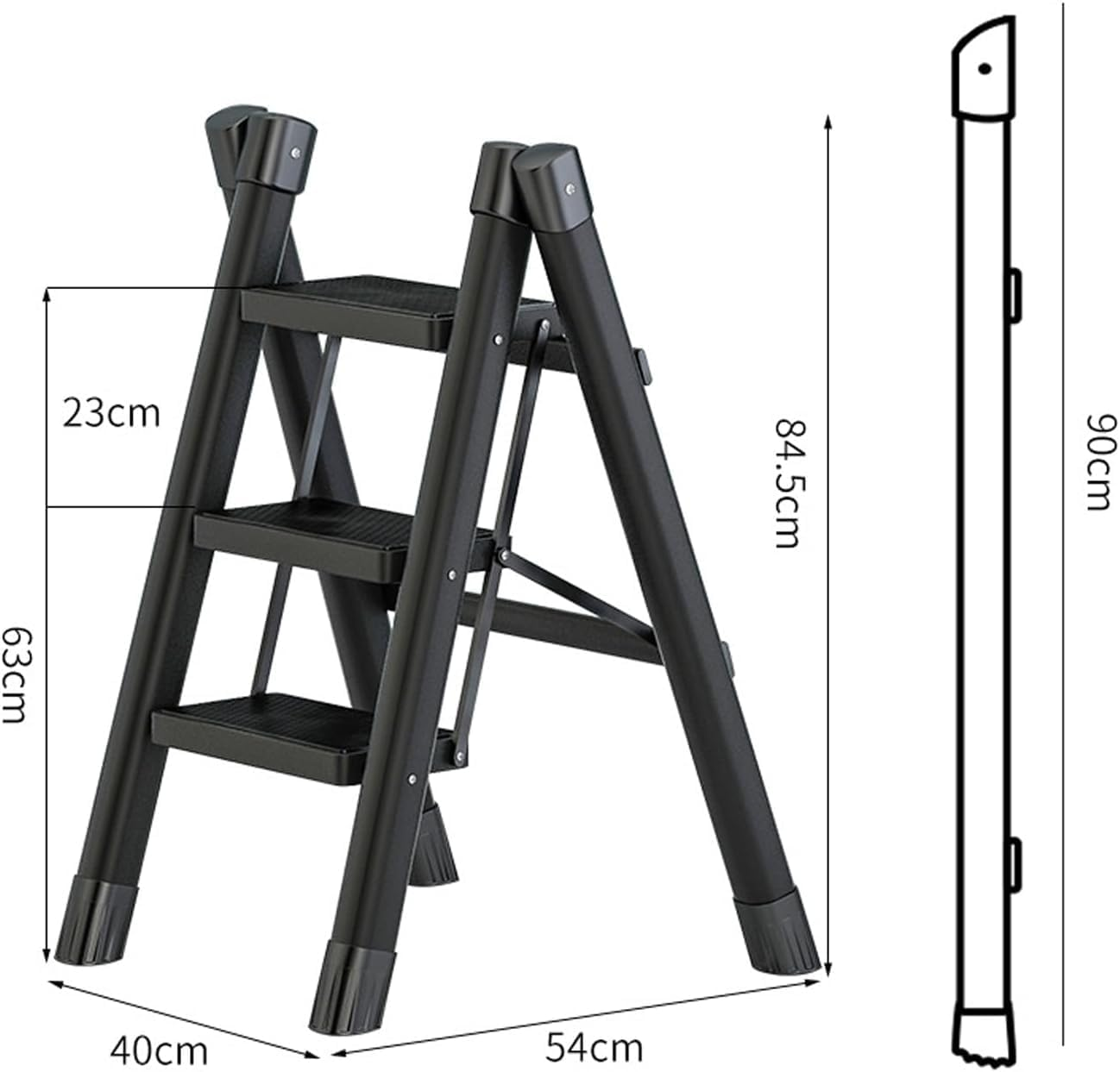 Step Ladder 3 Step Folding,Lightweight Portable Folding Step Stool with Anti-Slip Sturdy and Wide Pedal,330Lbs Load Step Stools, Safer Step Ladder for Home/Kitchen,Small Foldable Step Stool