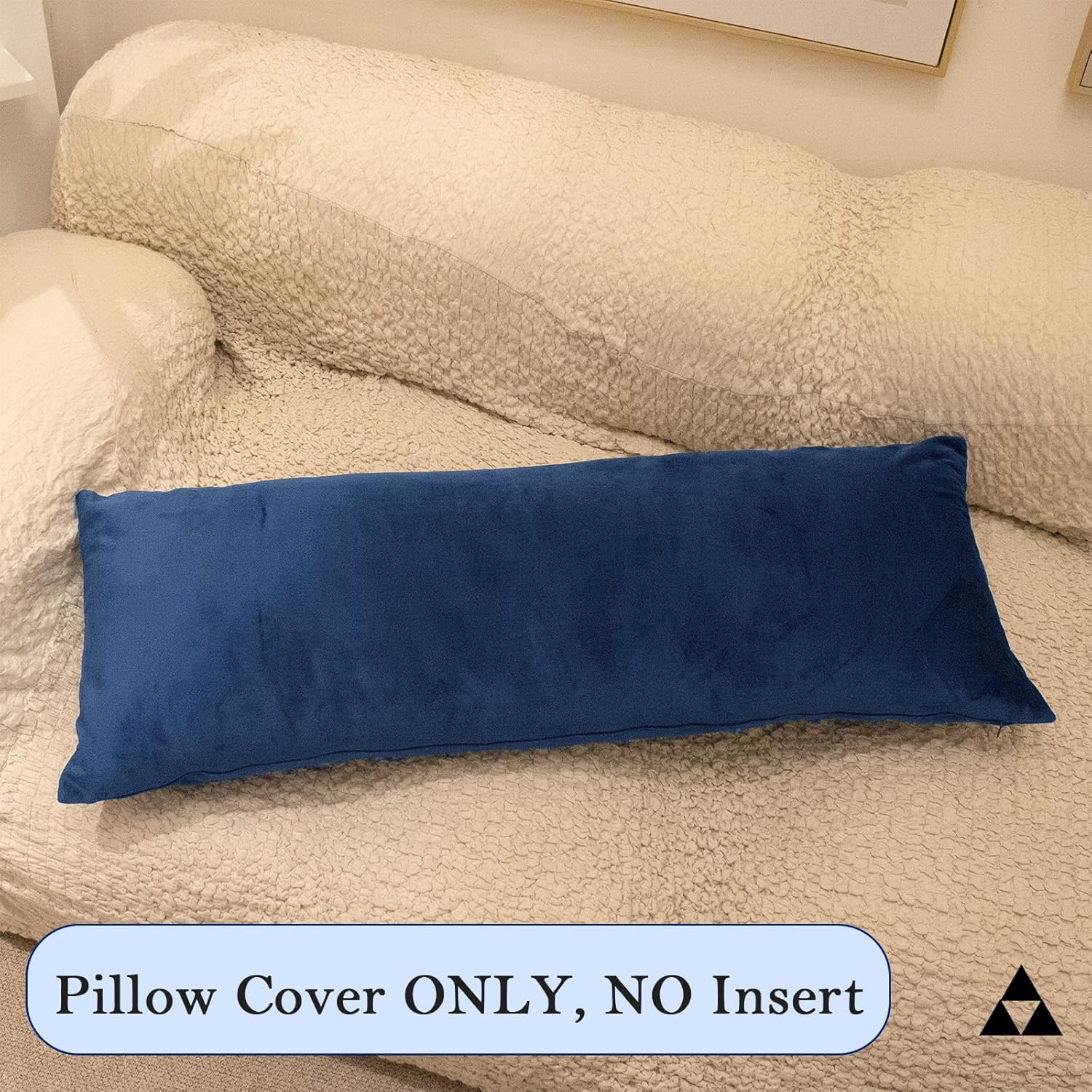 Luxurious Velvet Pillow Cover 14X36 Inch, Soft Solid Decorative Lumbar Pillow Cover Elegant Decor Cushion Case for Couch Sofa Bed Living Room, Dark Blue, Pack of 1 (Cover Only) image number 2