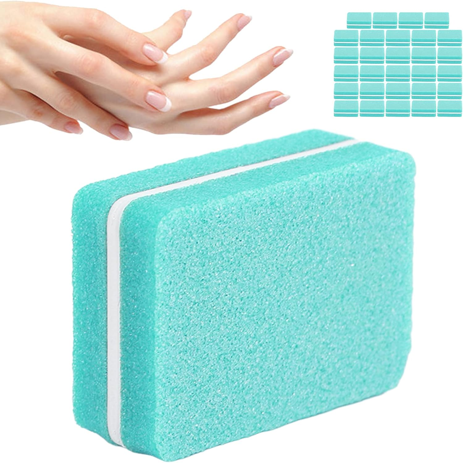 30Pcs Nail Buffer Block Salon Mini Portable Nail Polishing Tool Sanding Block Manicure Tool 4-Sided Nail File Salon Manicure Nail Tools (Green)