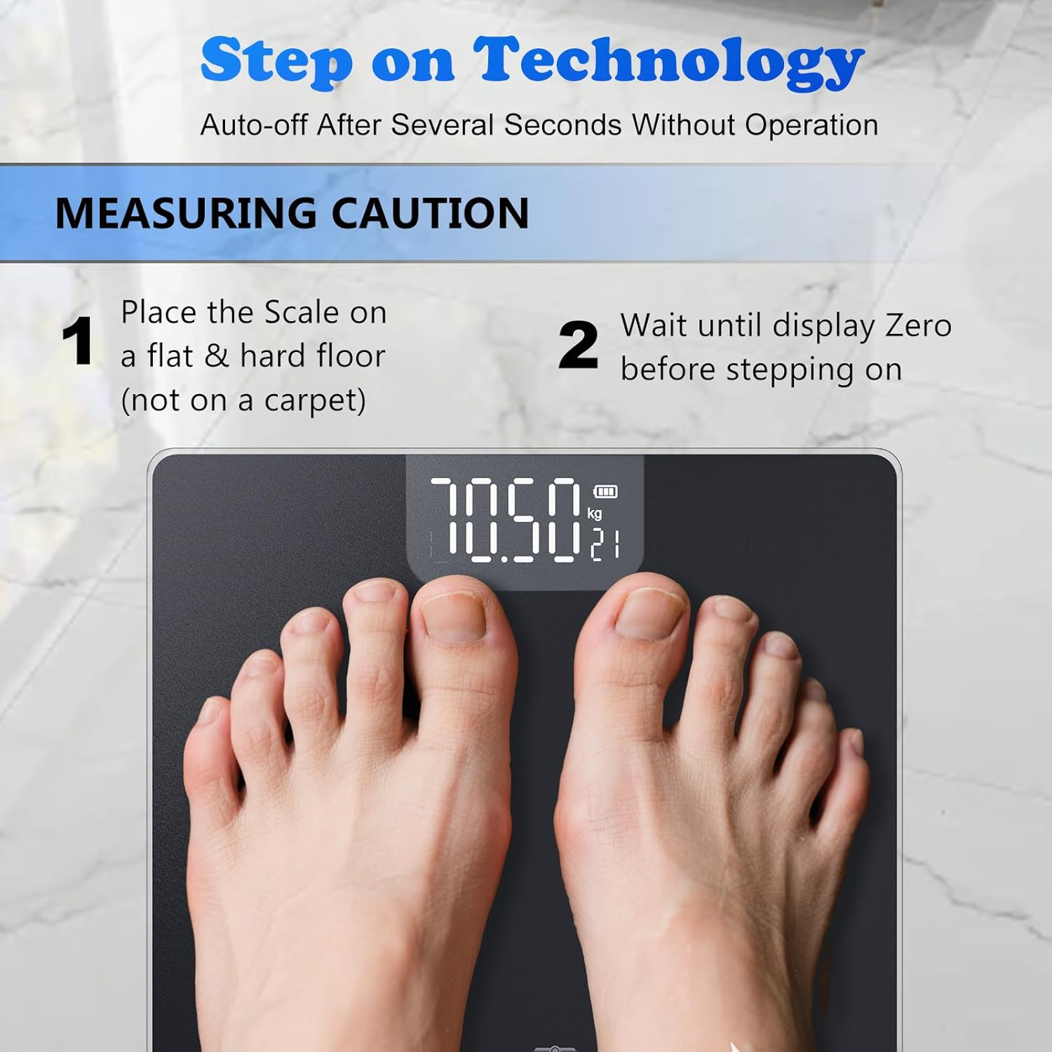 Smart Scale for Body Weight, Bluetooth Body Fat Scale with BMI, Muscle Mass, Body Composition, Digital Bathroom Scale, 400Lb/180Kg (Bathroom Scale-Black) image number 4