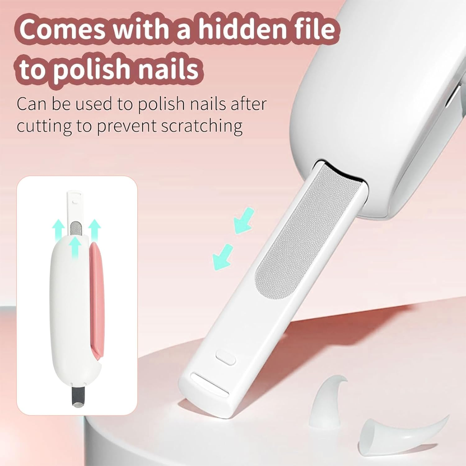 LUPAPA Cat Nail Clippers with Nail File, Adjustable Aperture Cat Nail Trimmer for Pets Claw Care Pet Grooming image number 3